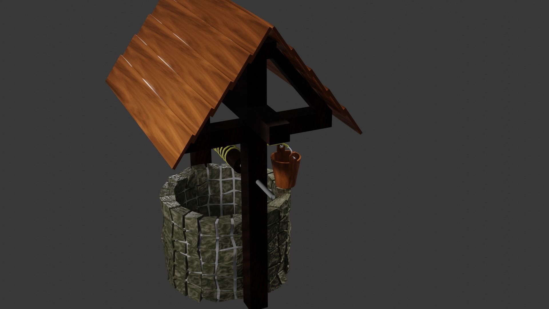 Old well - lowpoly Low-poly 3D model_4