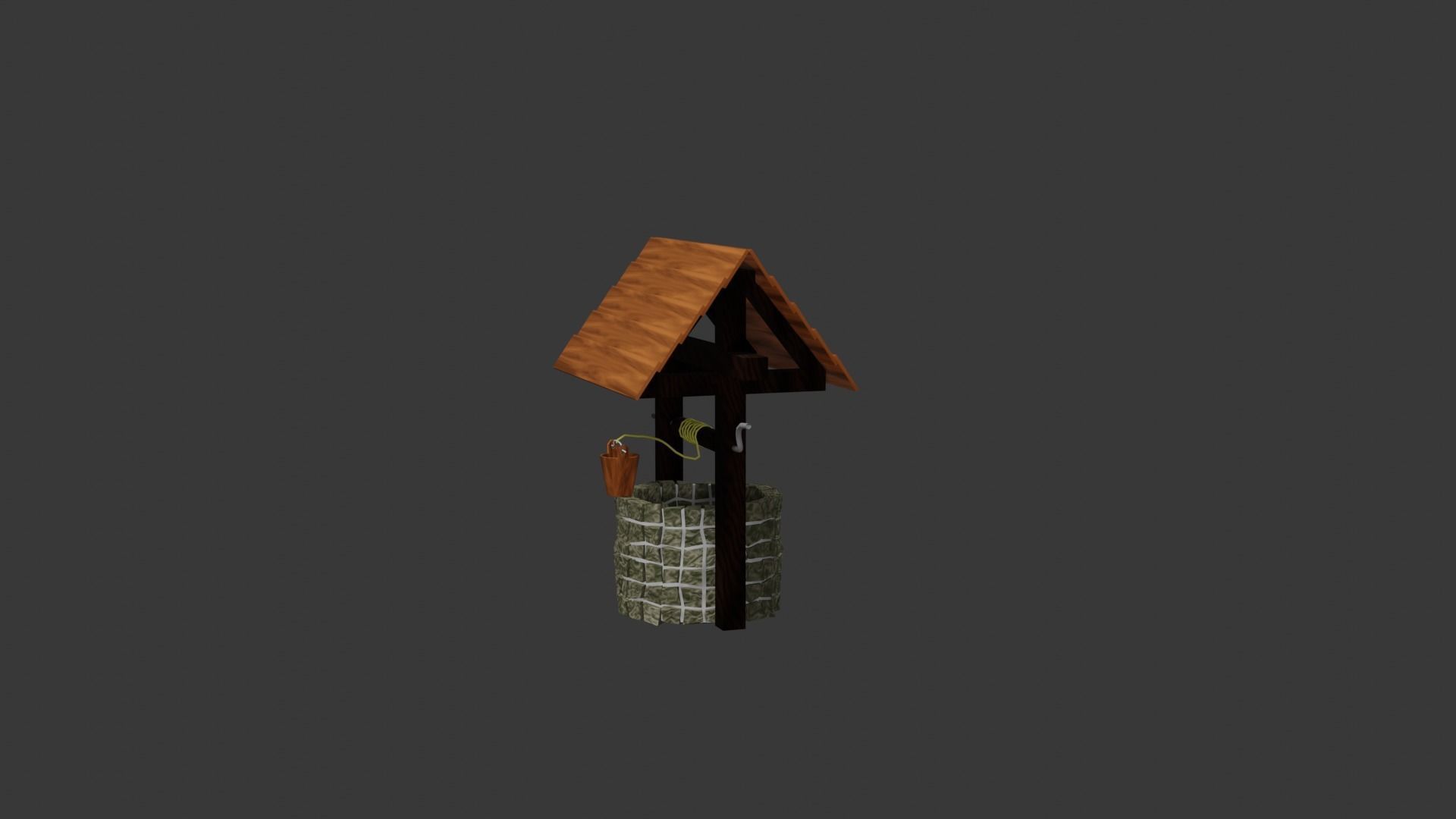 Old well - lowpoly Low-poly 3D model_3