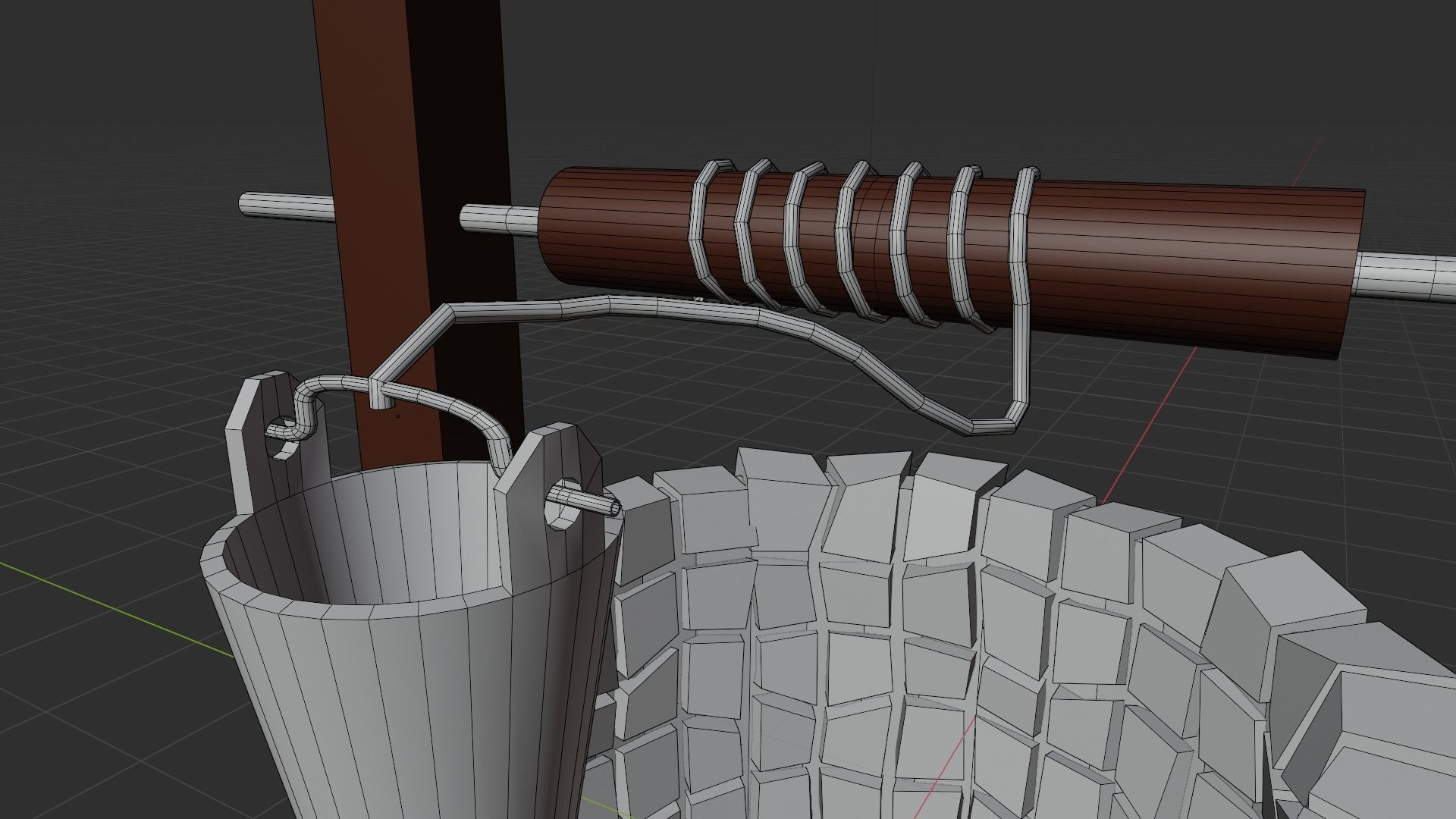 Old well - lowpoly Low-poly 3D model_11