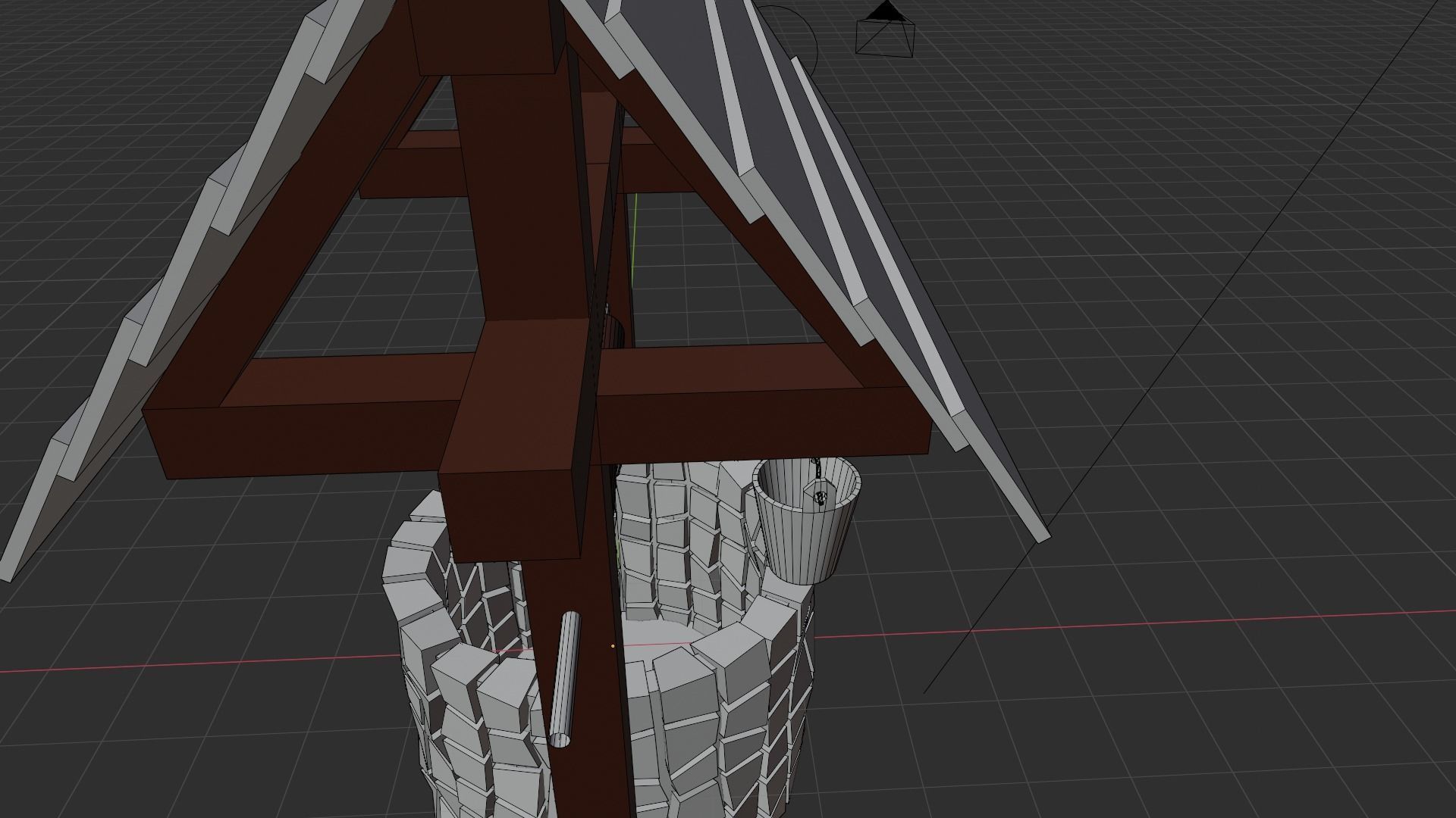 Old well - lowpoly Low-poly 3D model_13