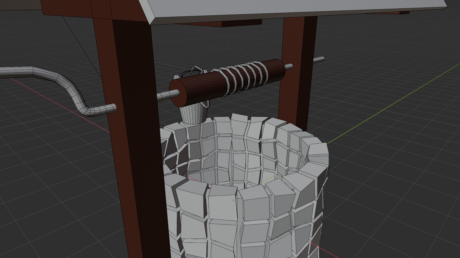 Old well - lowpoly Low-poly 3D model_12