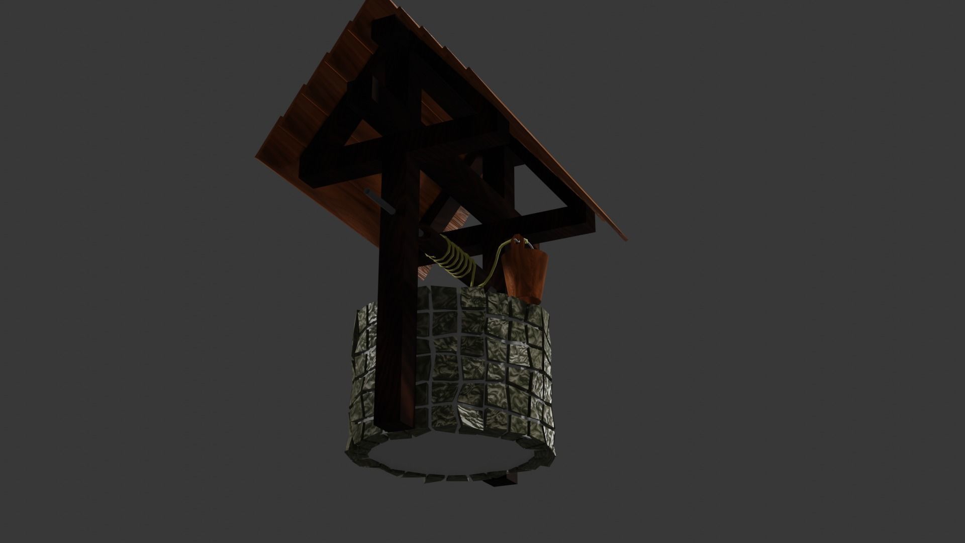 Old well - lowpoly Low-poly 3D model_8