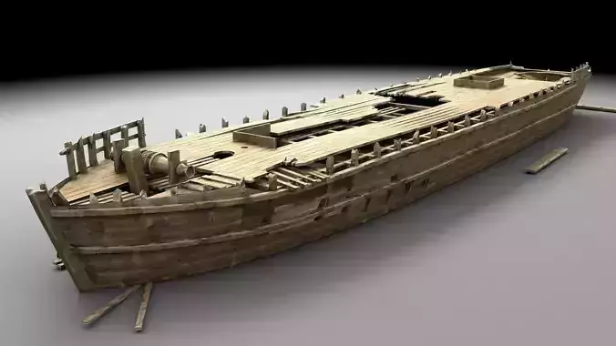 Wooden shipwreck 1 3D model