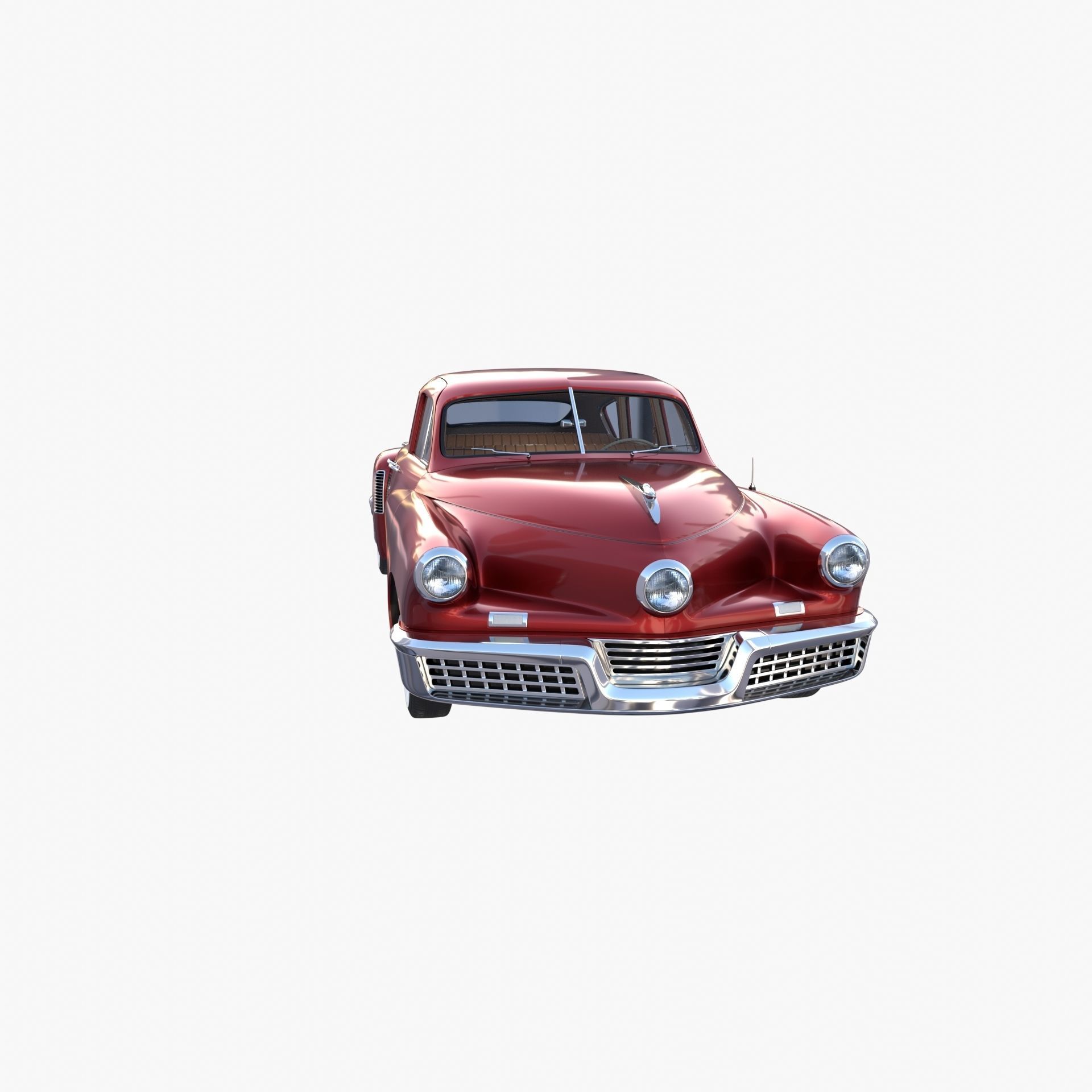 Tucker 48 Red with Interior 3D model_7