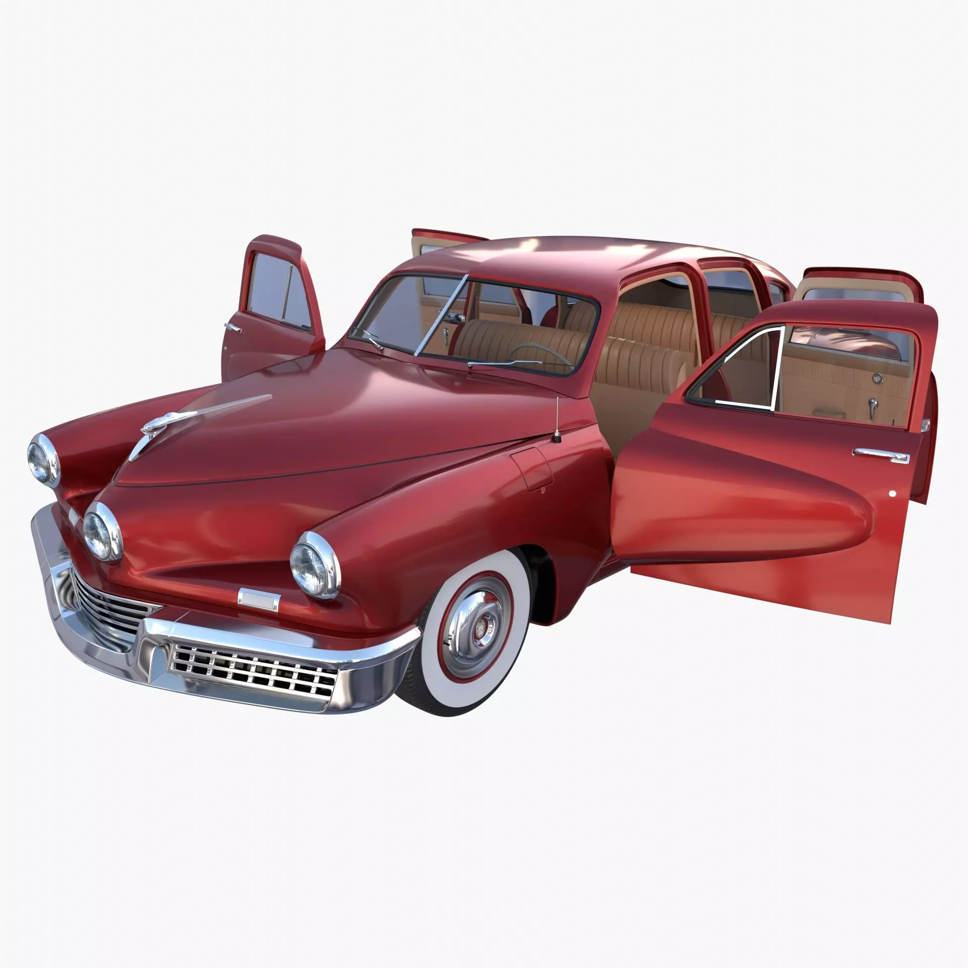 Tucker 48 Red with Interior 3D model_0