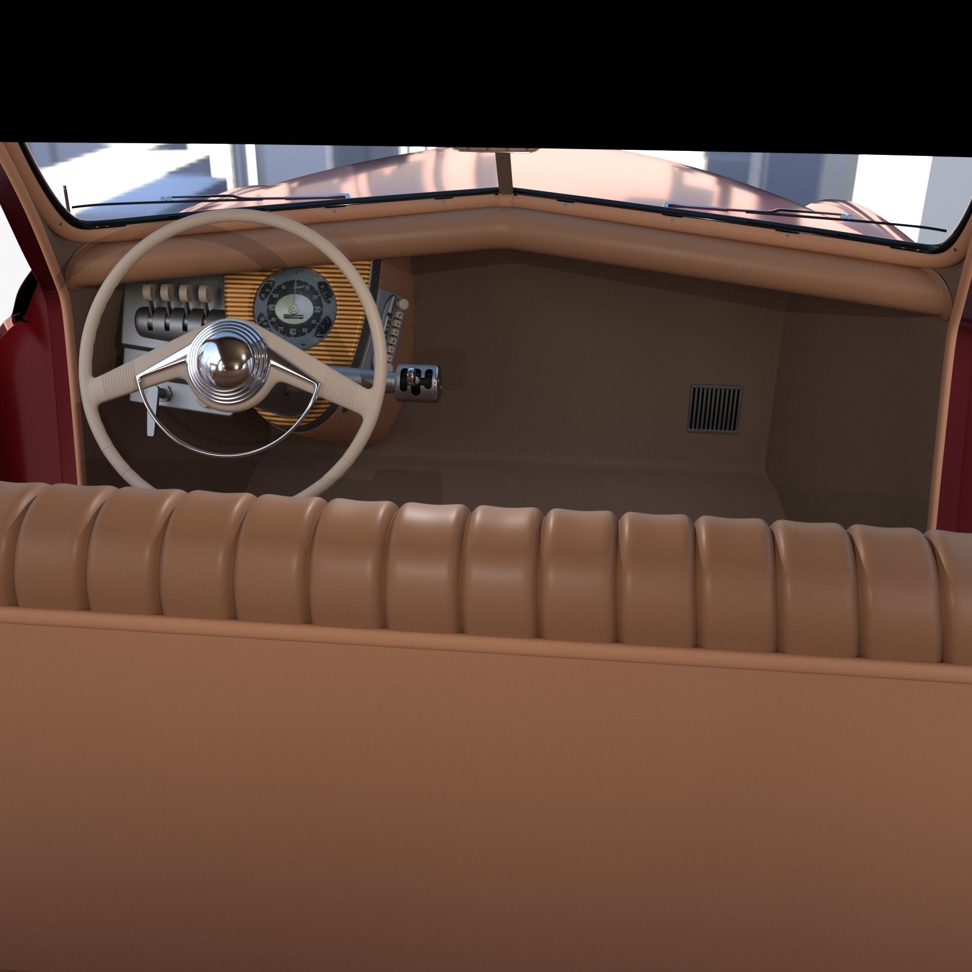 Tucker 48 Red with Interior 3D model_27