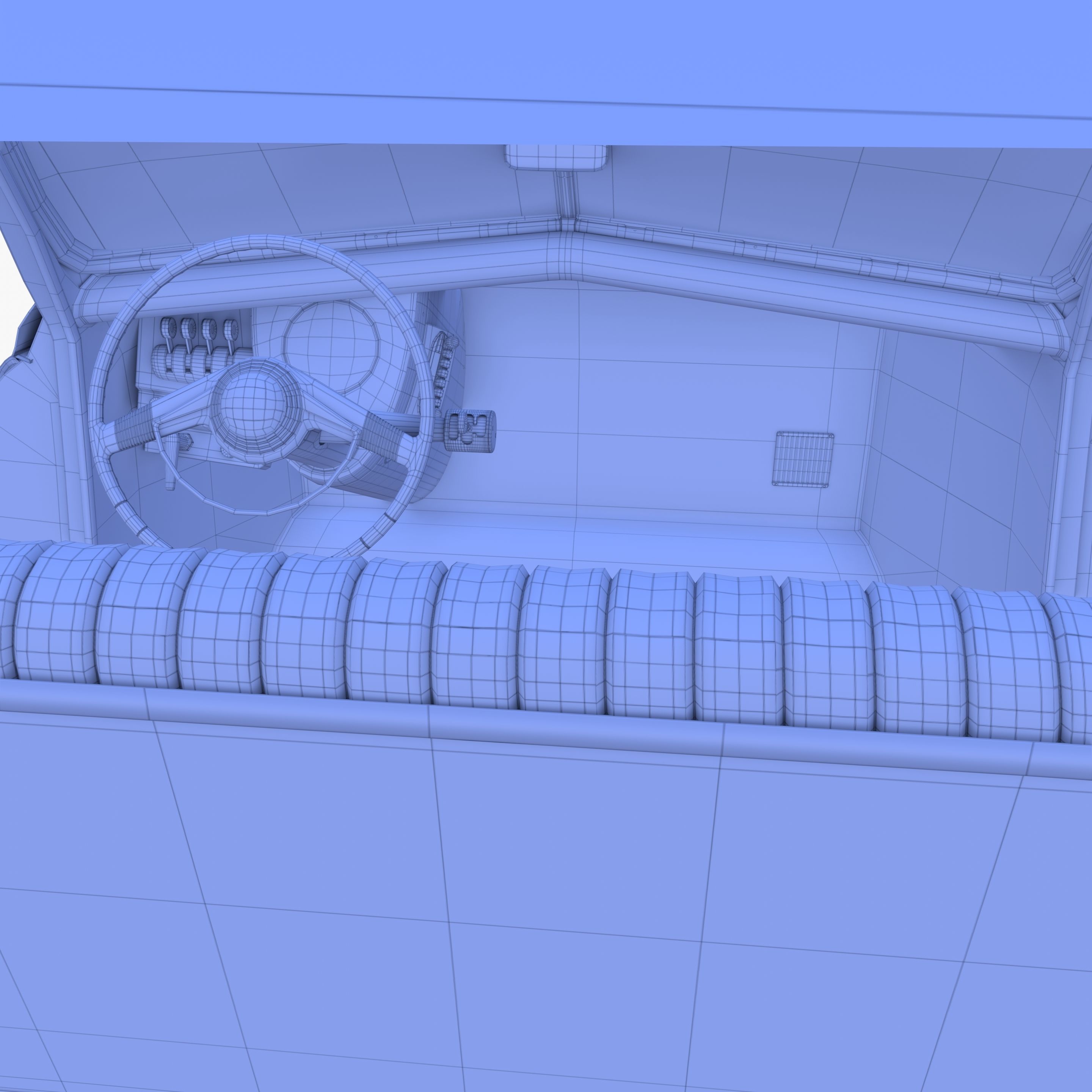 Tucker 48 Red with Interior 3D model_38