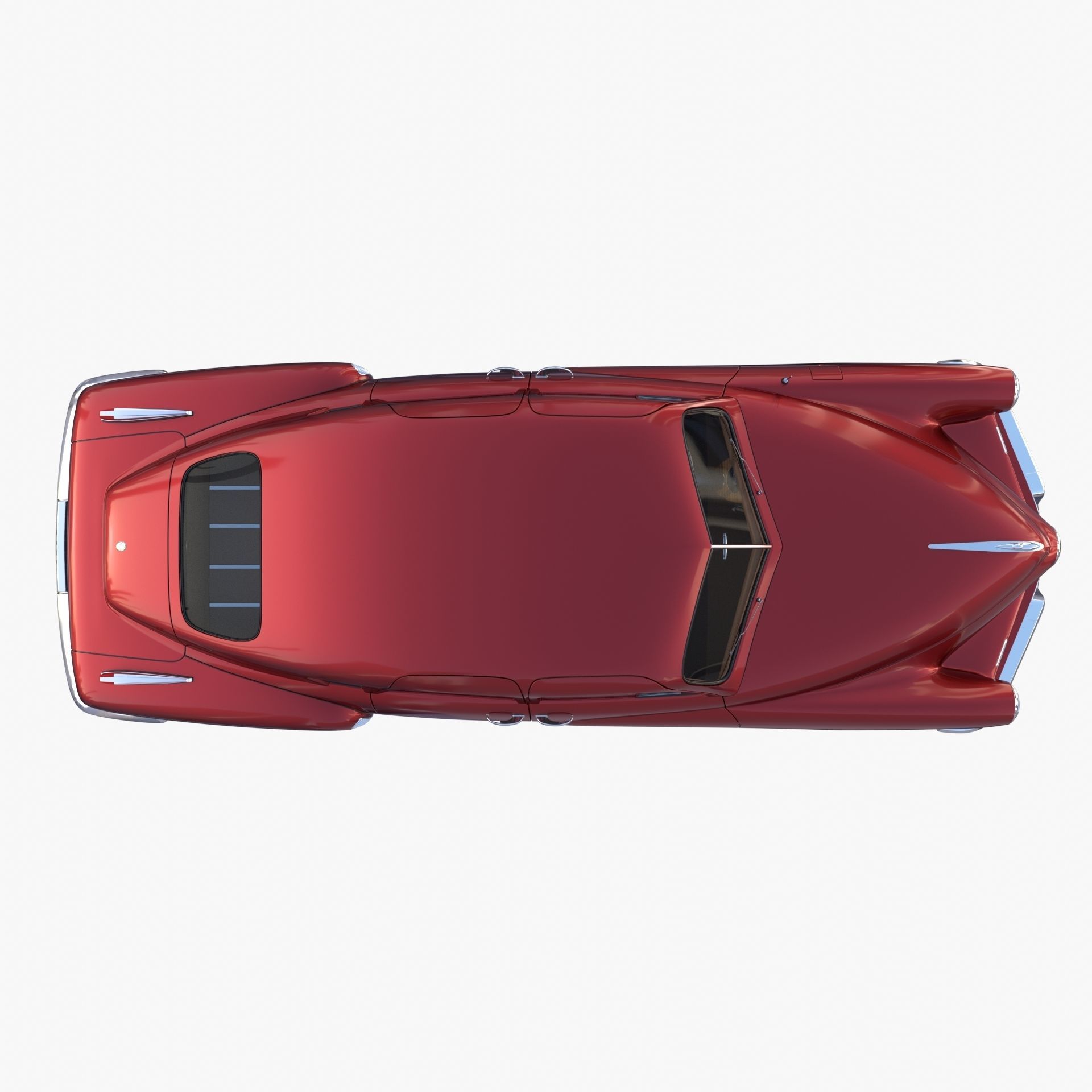 Tucker 48 Red with Interior 3D model_13