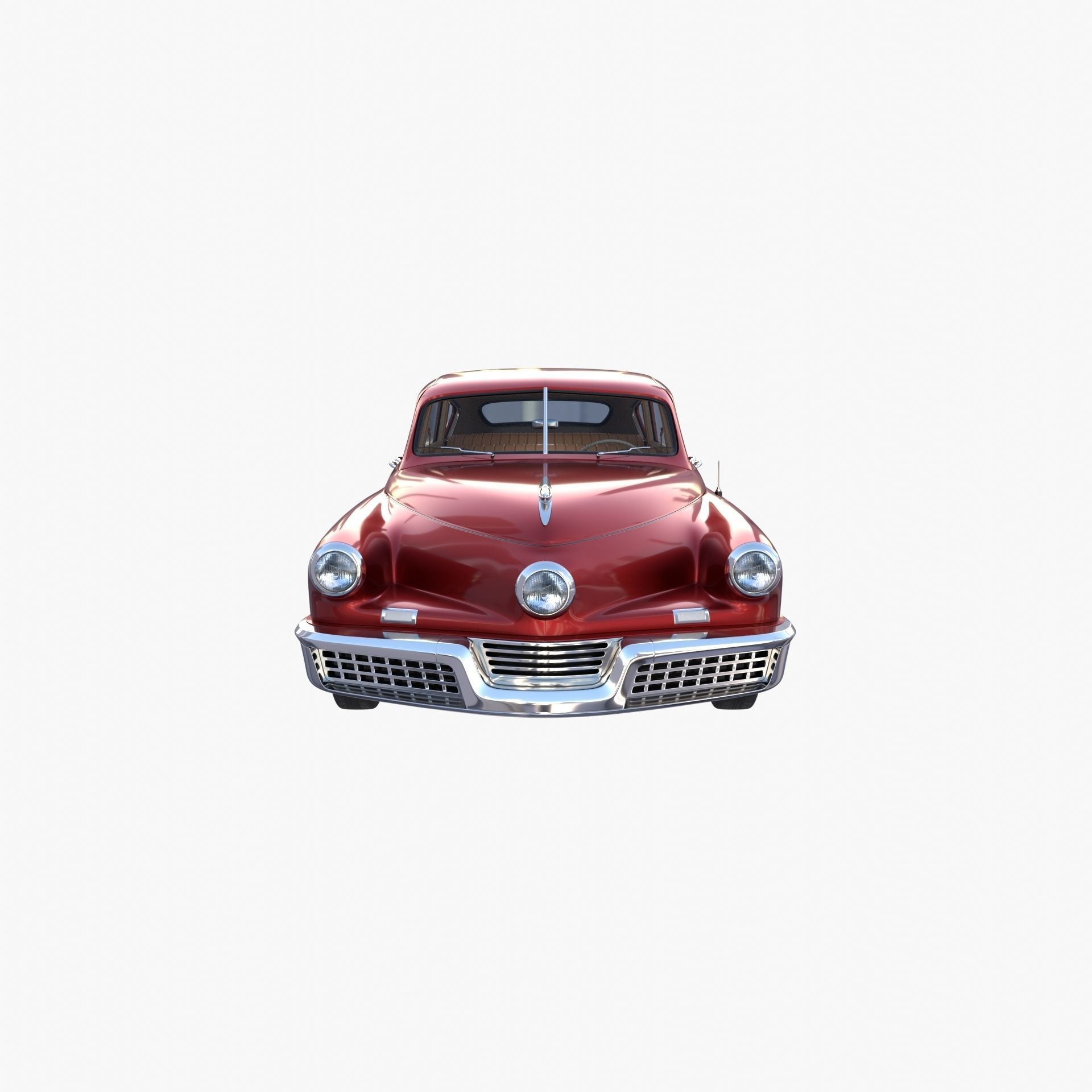 Tucker 48 Red with Interior 3D model_2