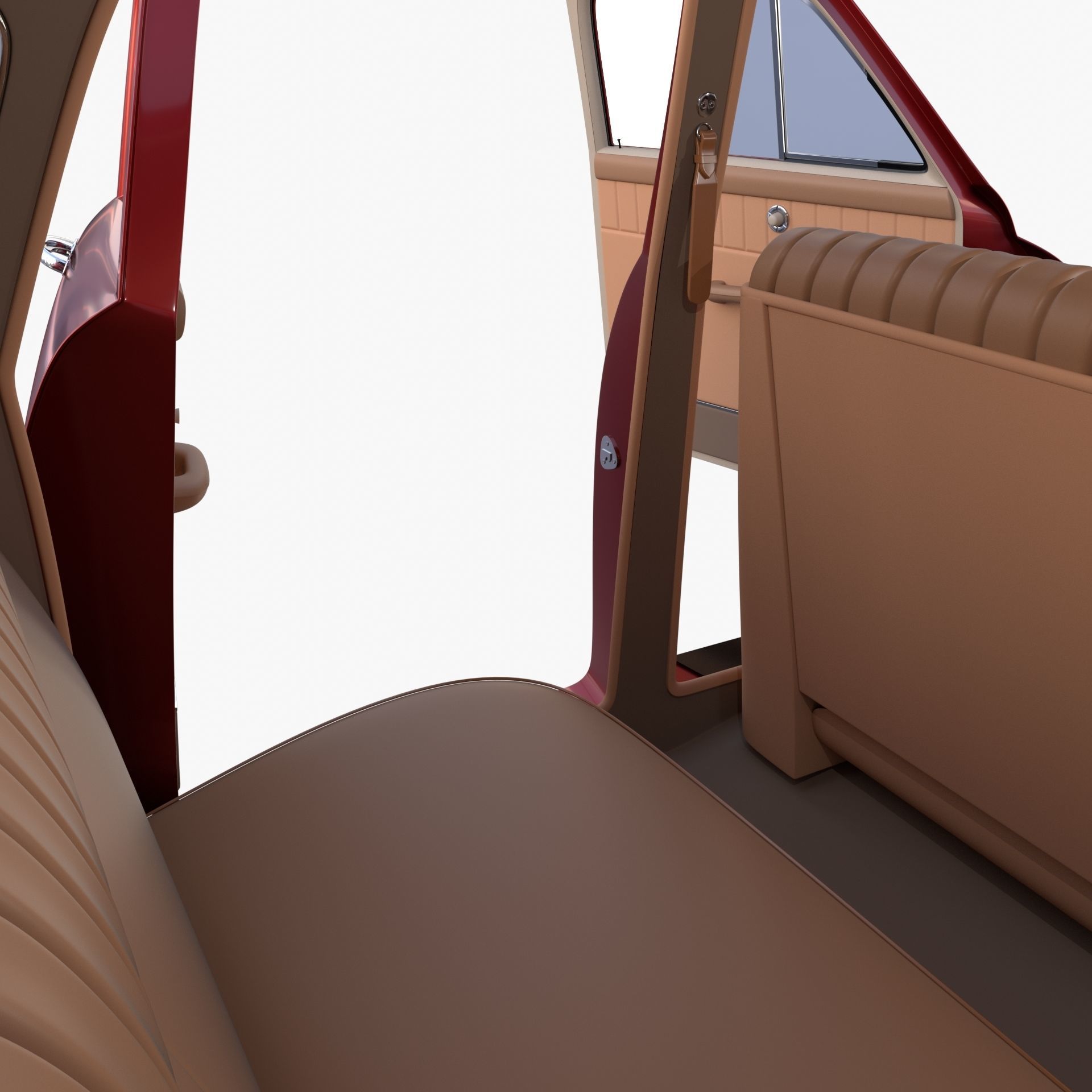 Tucker 48 Red with Interior 3D model_28