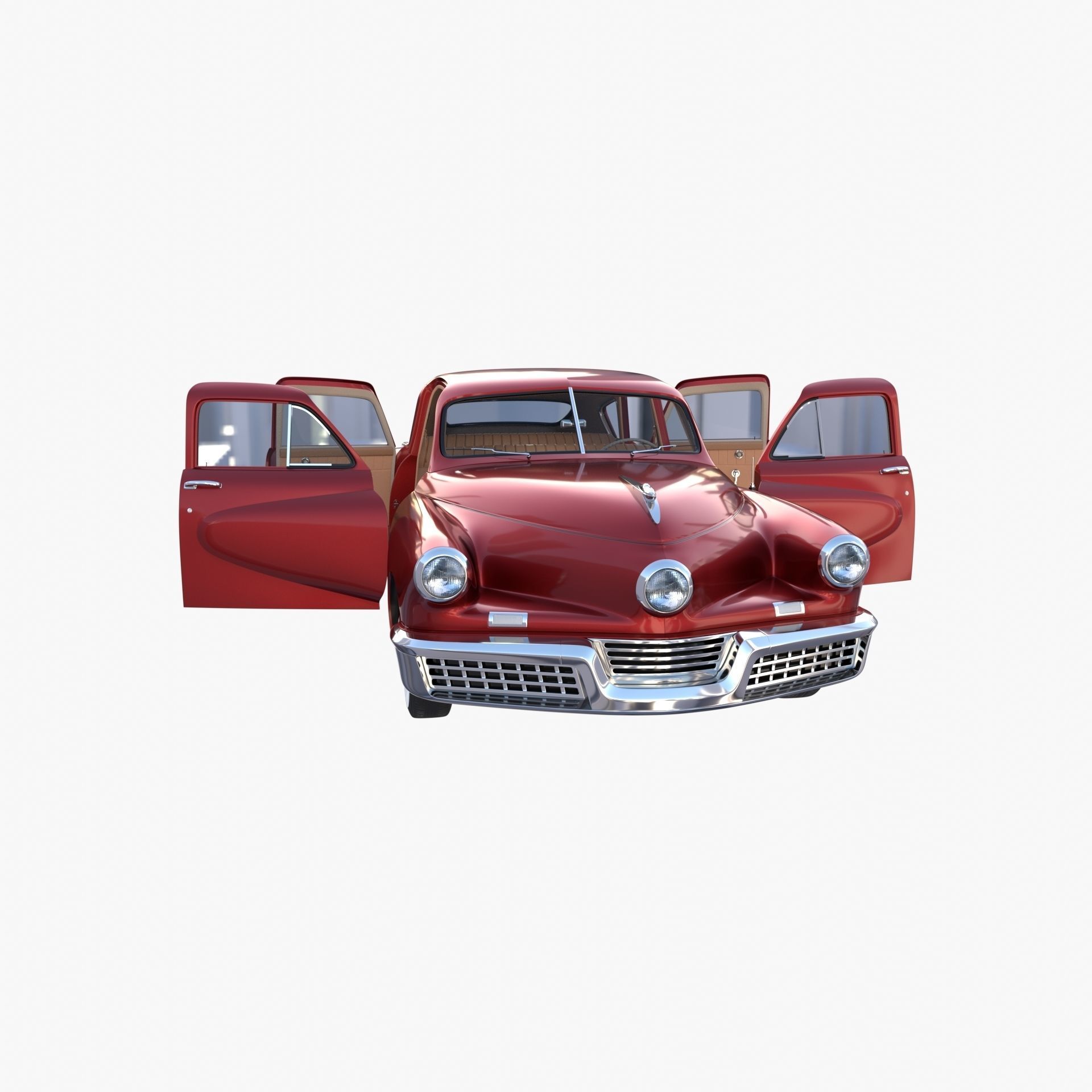 Tucker 48 Red with Interior 3D model_20