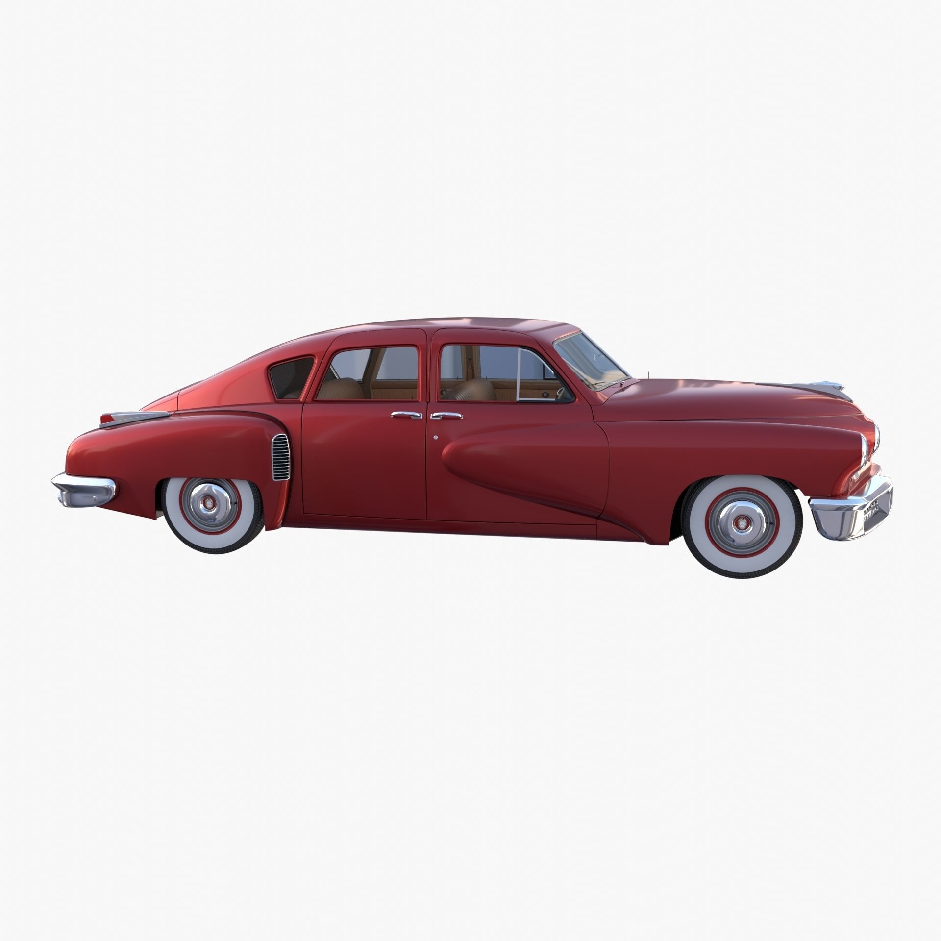 Tucker 48 Red with Interior 3D model_6