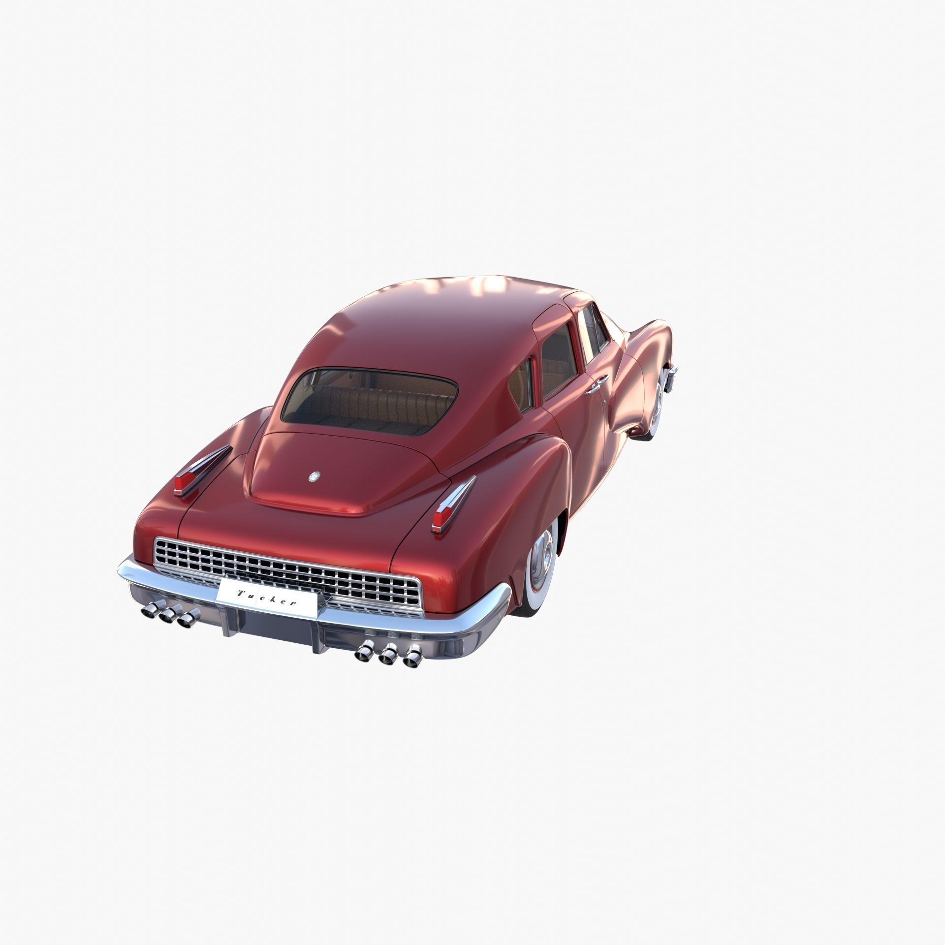 Tucker 48 Red with Interior 3D model_10