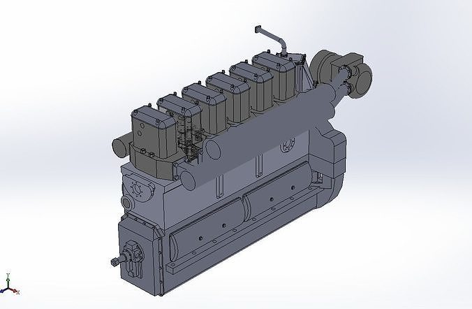 Marine diesel engine 3D model
