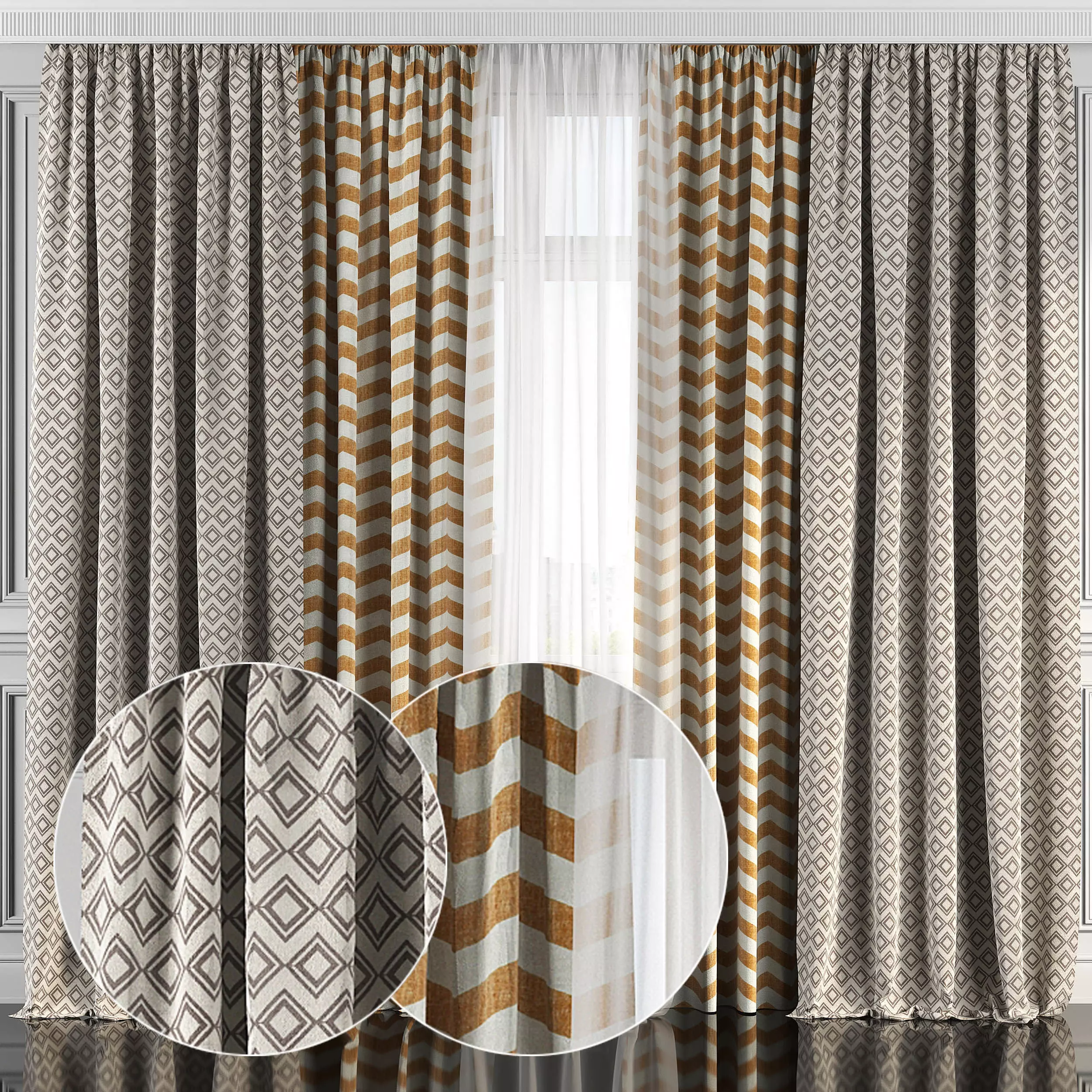Curtain Set 159 3D model_0
