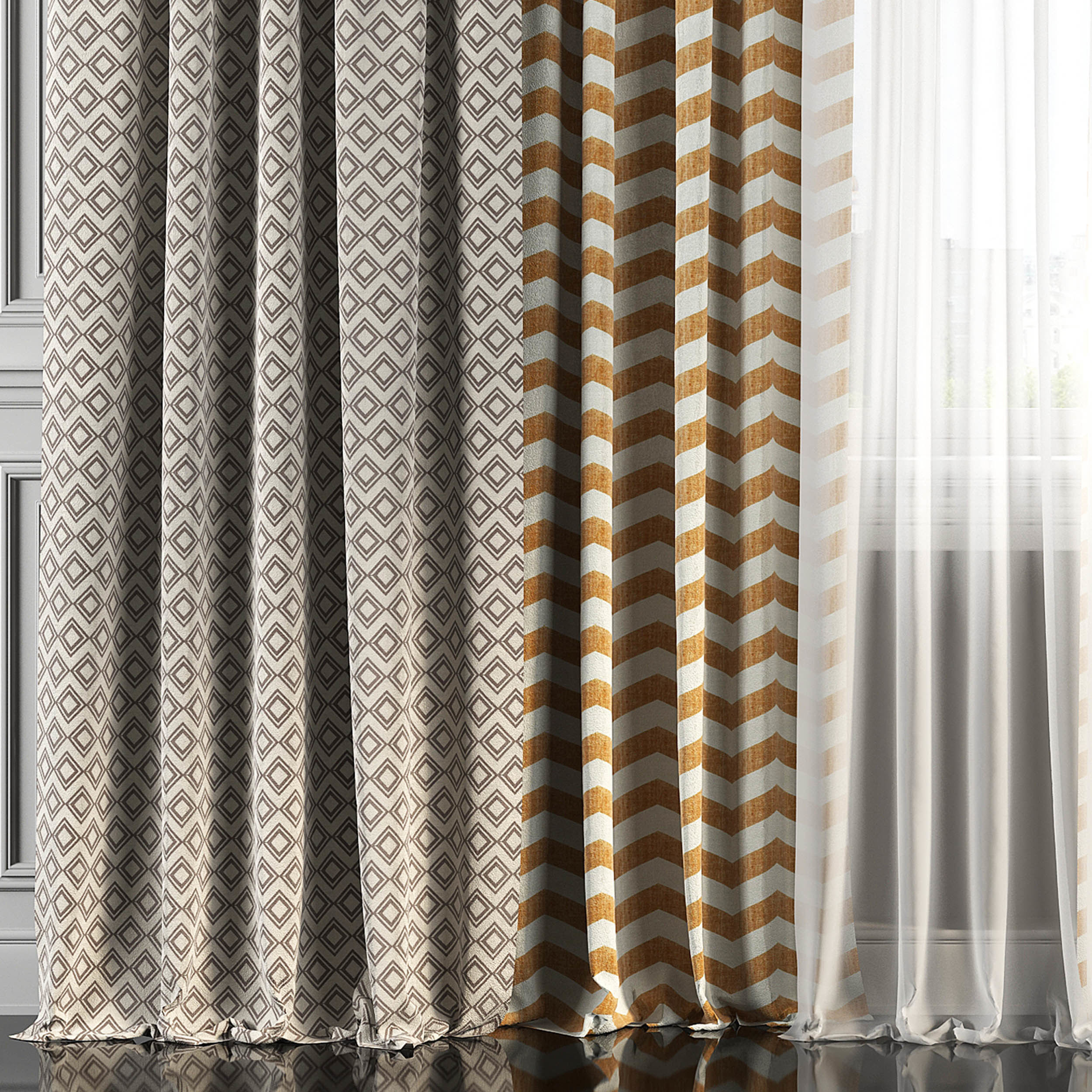 Curtain Set 159 3D model_3