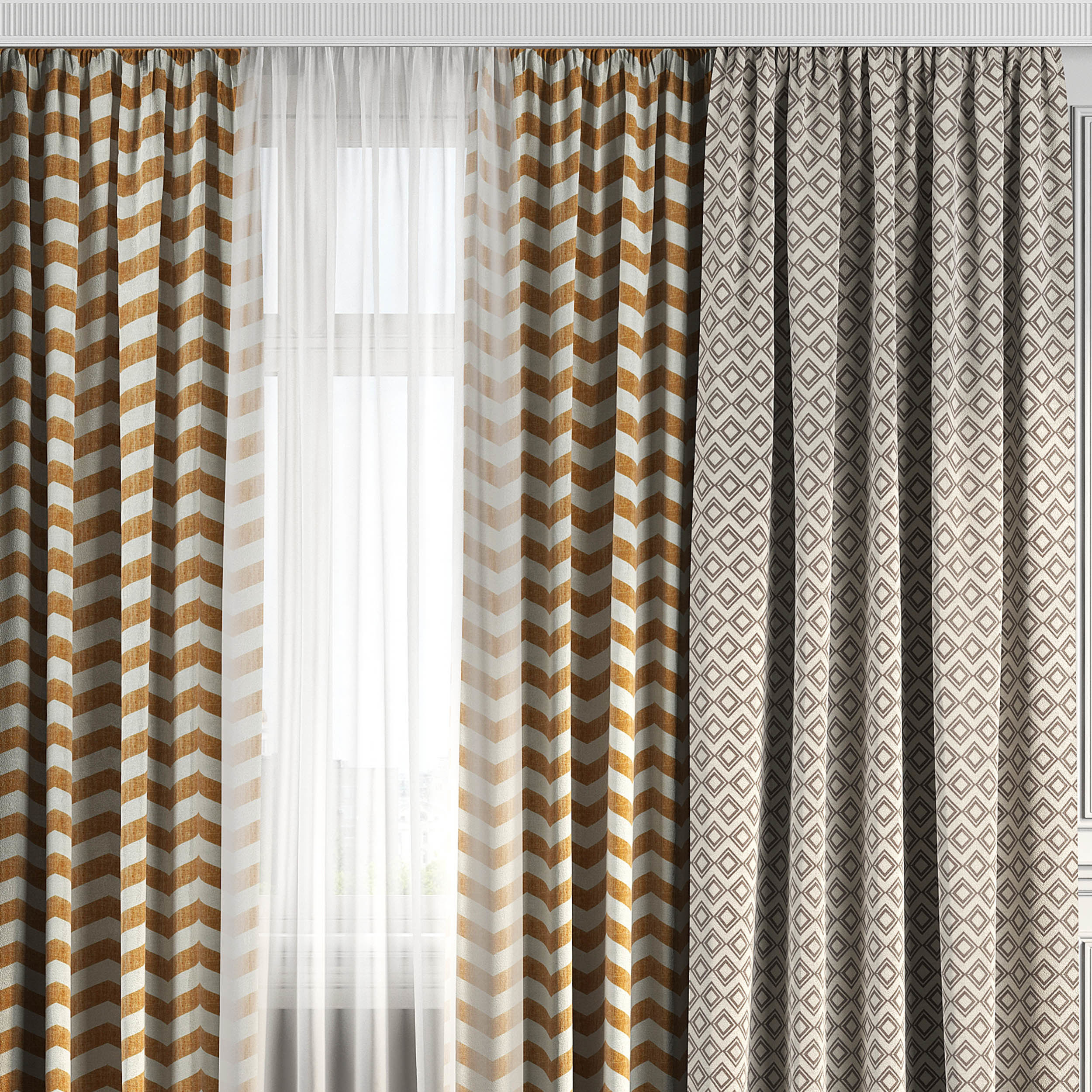 Curtain Set 159 3D model_2