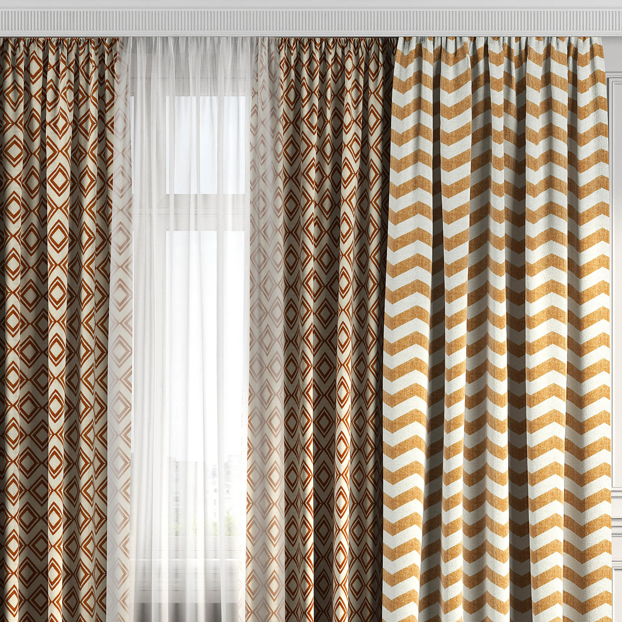 Curtain Set 160 3D model_2