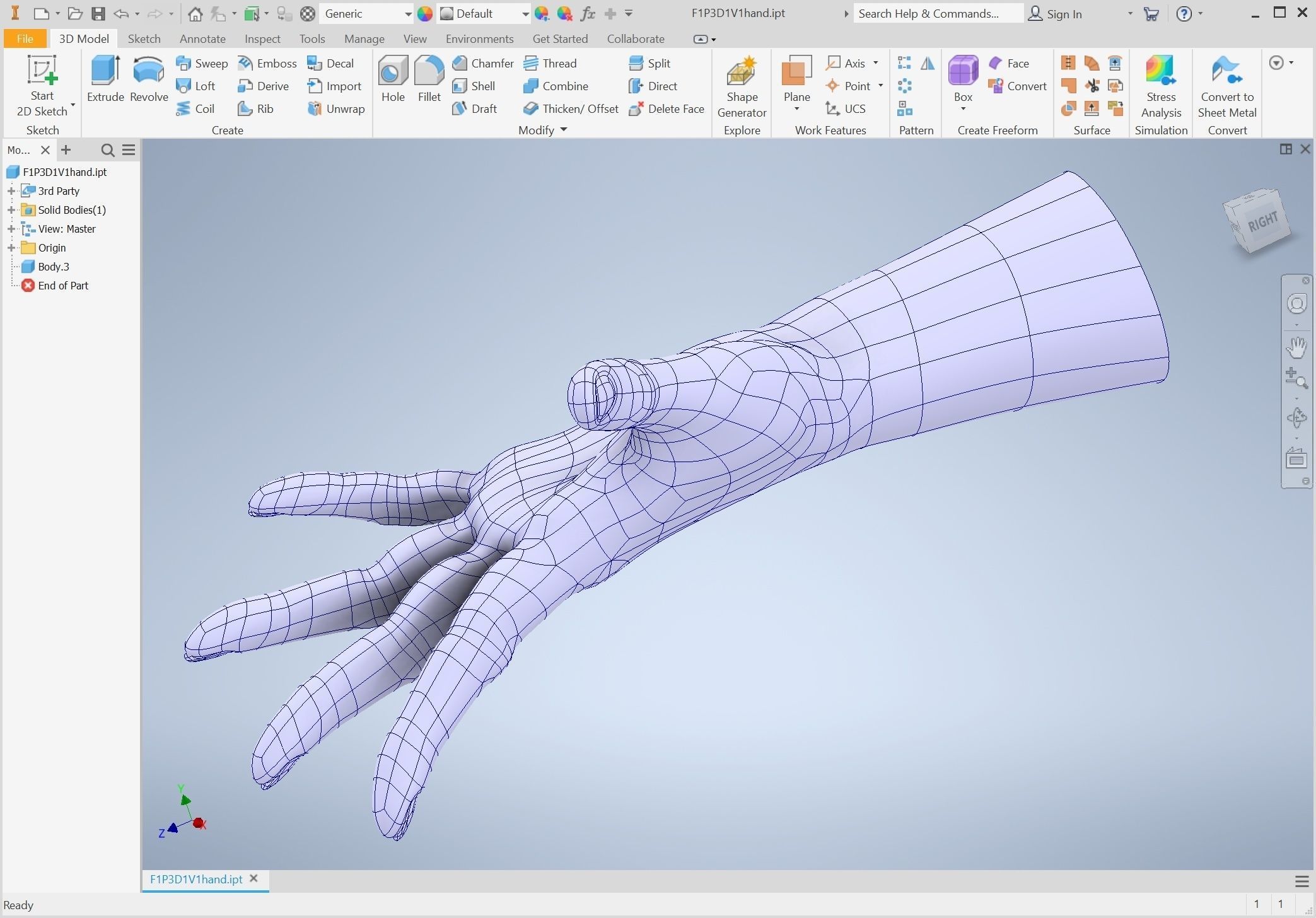 CAD compatible Casual Woman Hand Model F1P3D1V1hand 3D model_6