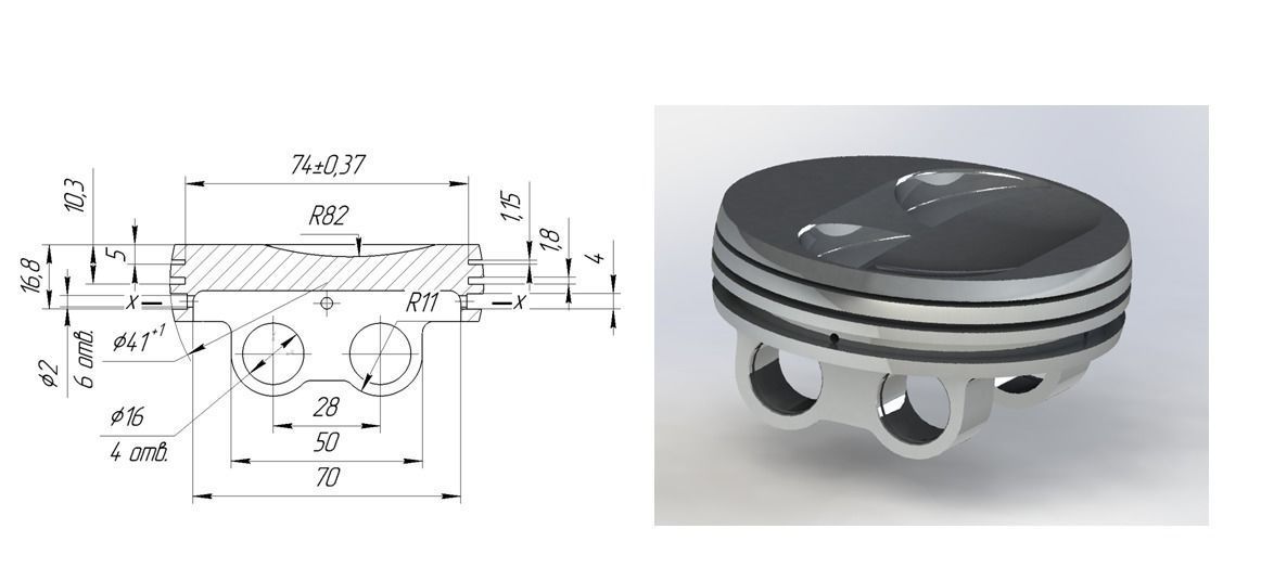 Gasoline two-cylinder engine for a heavy road motorcycle 3D model_4
