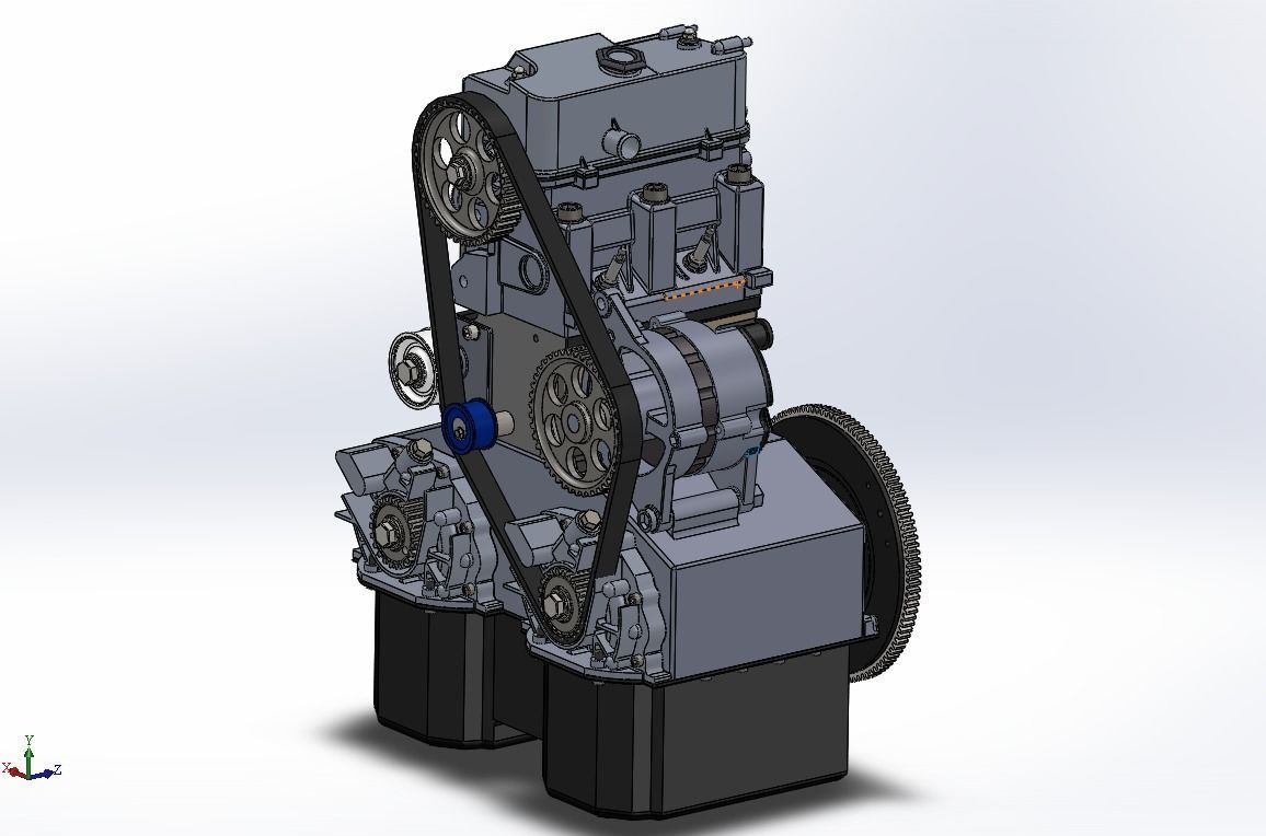 Gasoline two-cylinder engine for a heavy road motorcycle 3D model_1