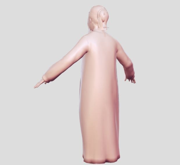 lady grandmother Low-poly 3D model_3
