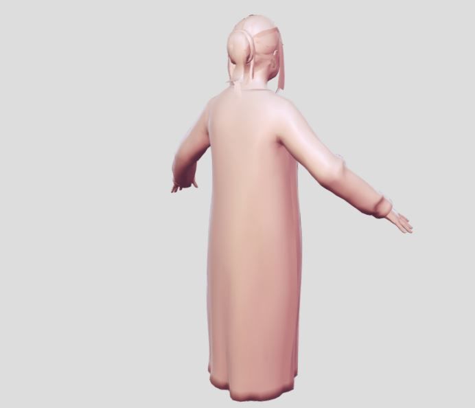 lady grandmother Low-poly 3D model_4