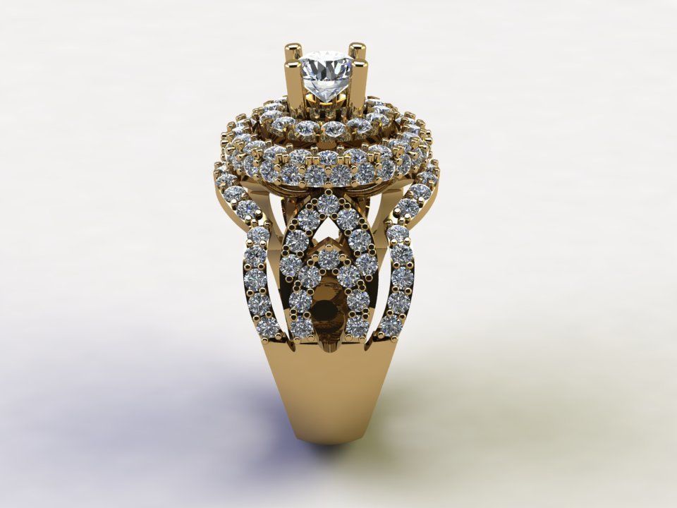 Women ring 2020 new design cad file light gold R46 3D model_5