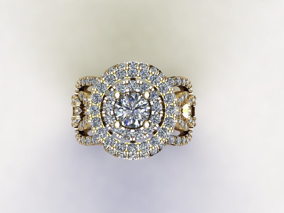 Women ring 2020 new design cad file light gold R46 3D model_4