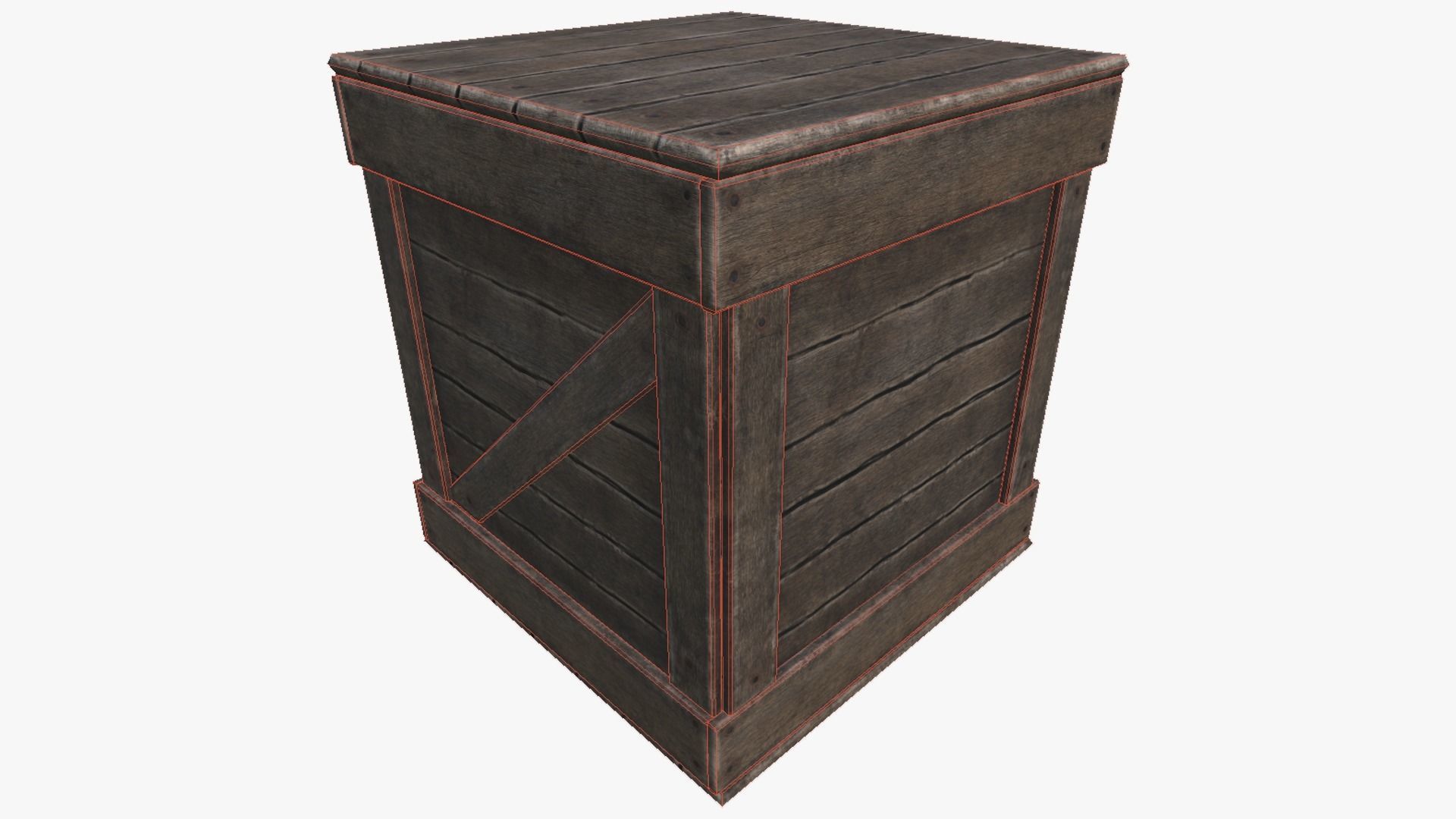 Medieval Box Low-poly 3D model_6