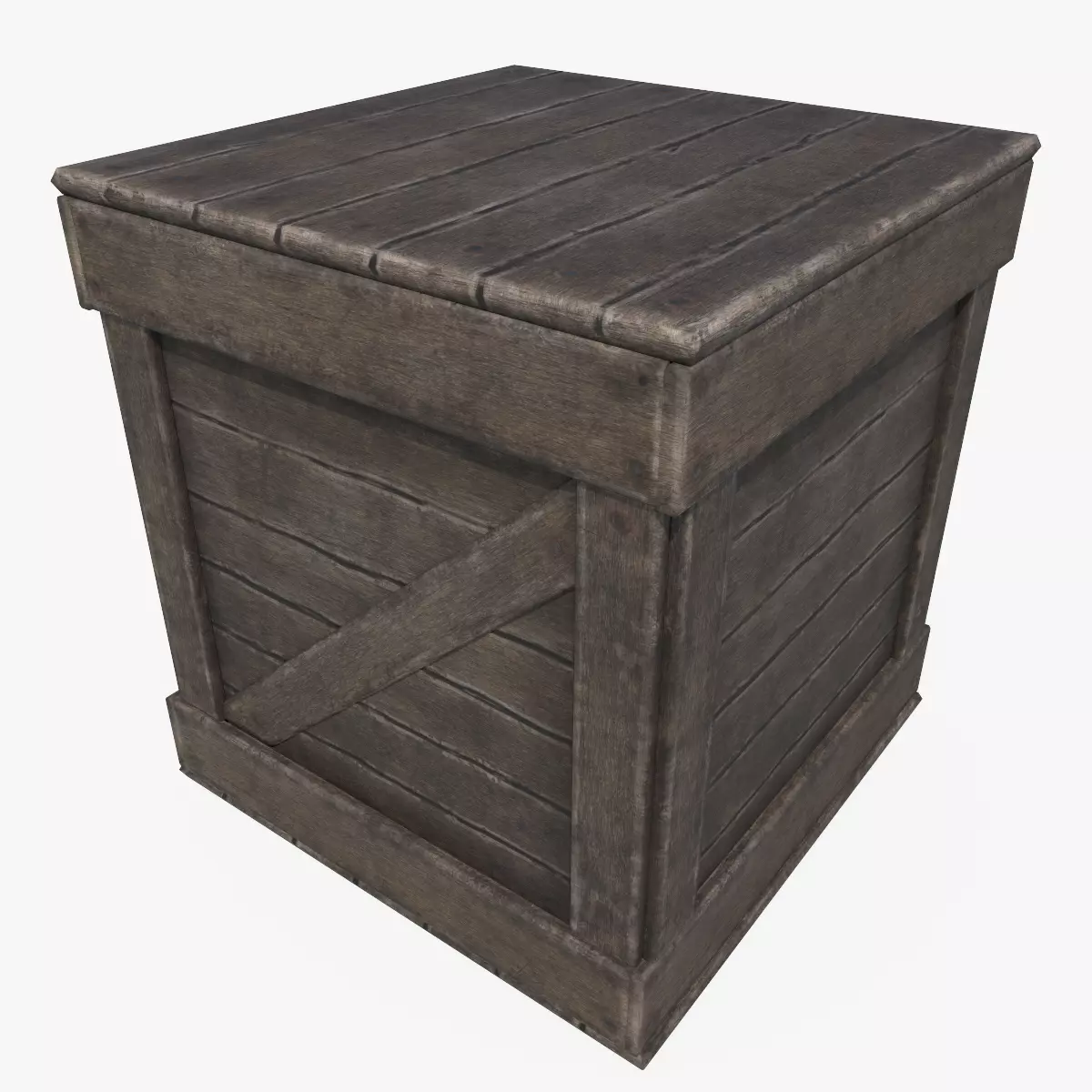 Medieval Box Low-poly 3D model_0