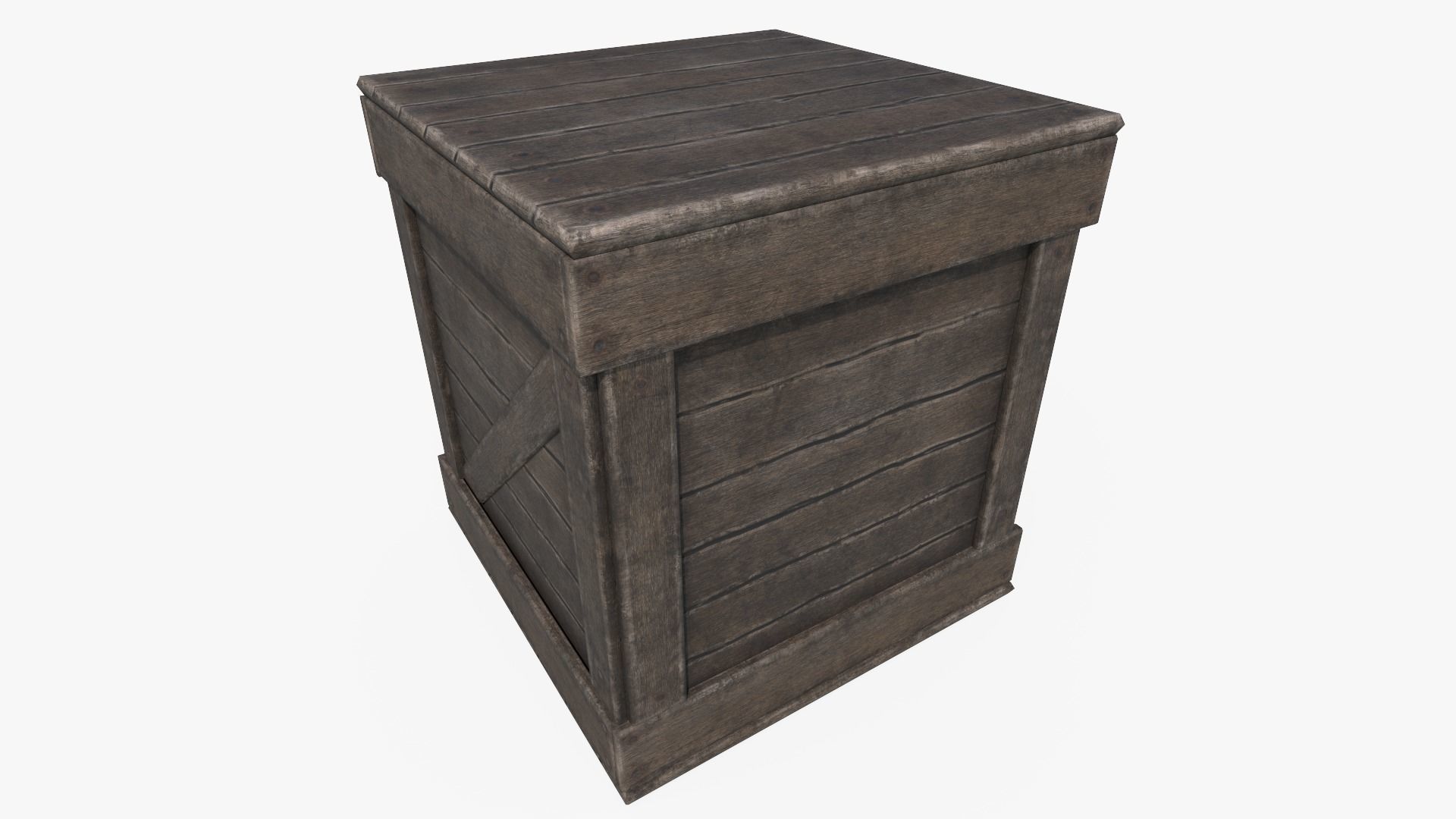 Medieval Box Low-poly 3D model_1