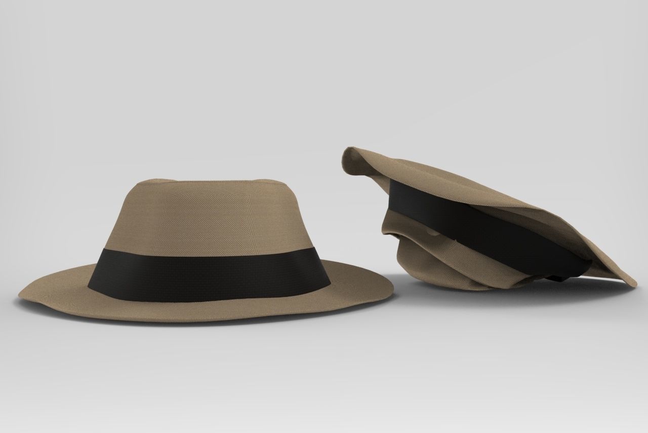 Hat Realistic 3D Model fedora 3D model_1