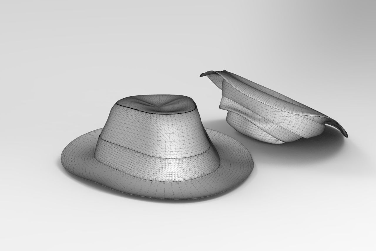 Hat Realistic 3D Model fedora 3D model_3