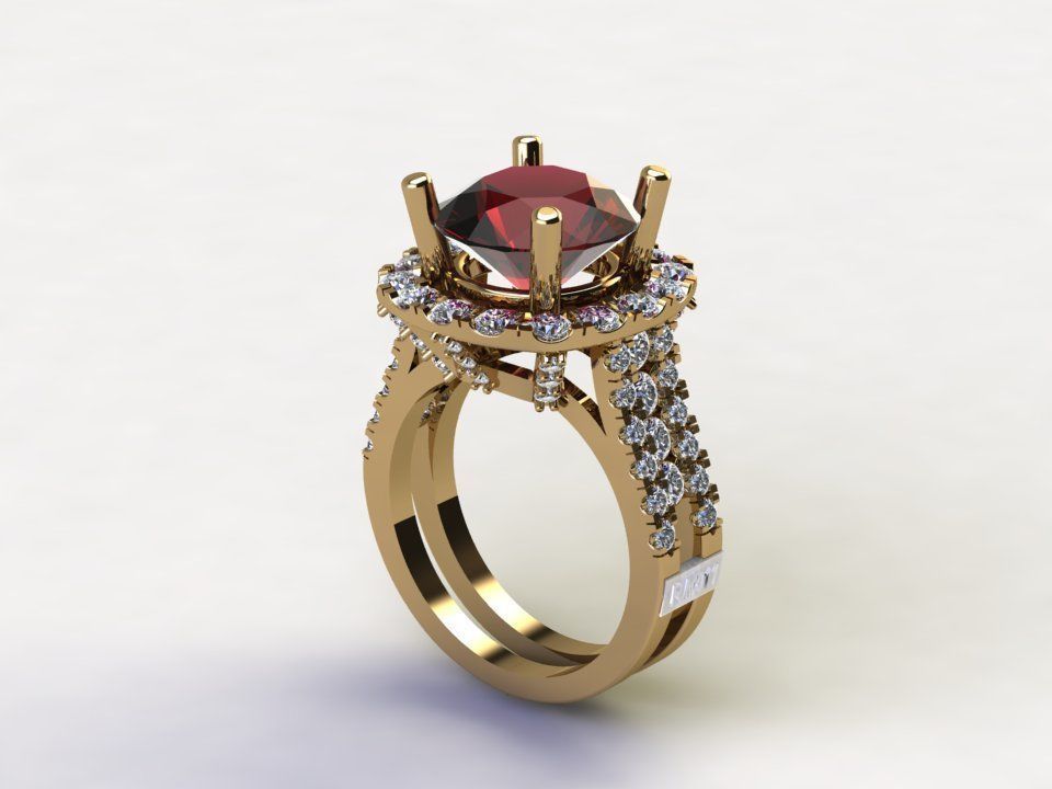 Popular women ring 2020 new design with cad file R22 3D model_1