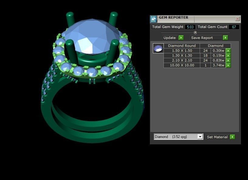 Popular women ring 2020 new design with cad file R22 3D model_2