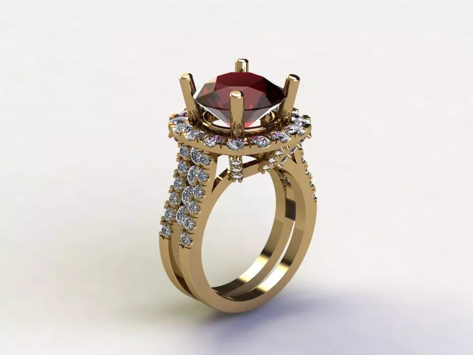 Popular women ring 2020 new design with cad file R22 3D model_0