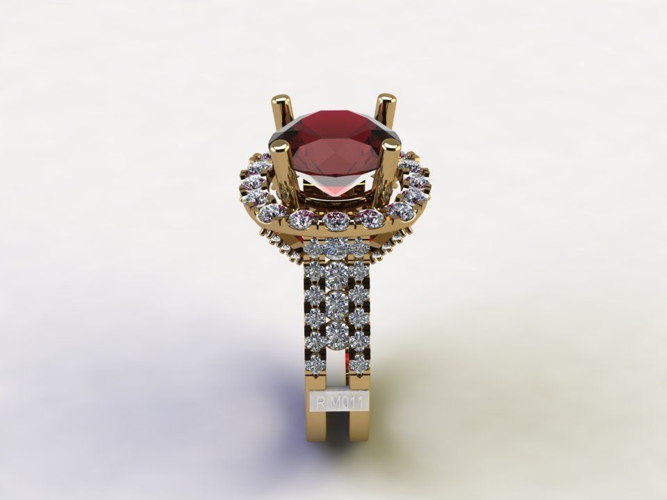 Popular women ring 2020 new design with cad file R22 3D model_5