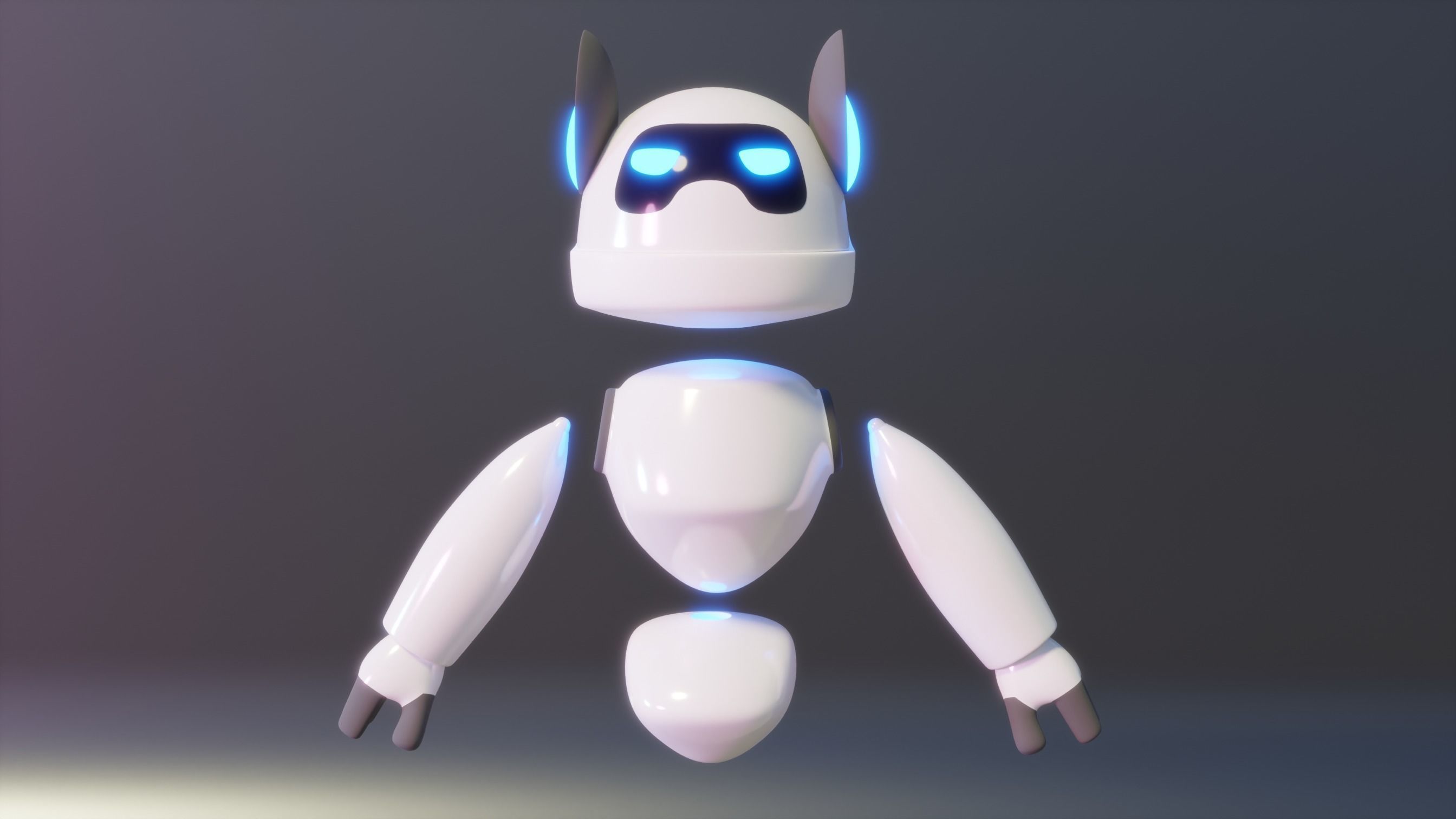Low Poly Robot 3D Model humanoid 3D model_1