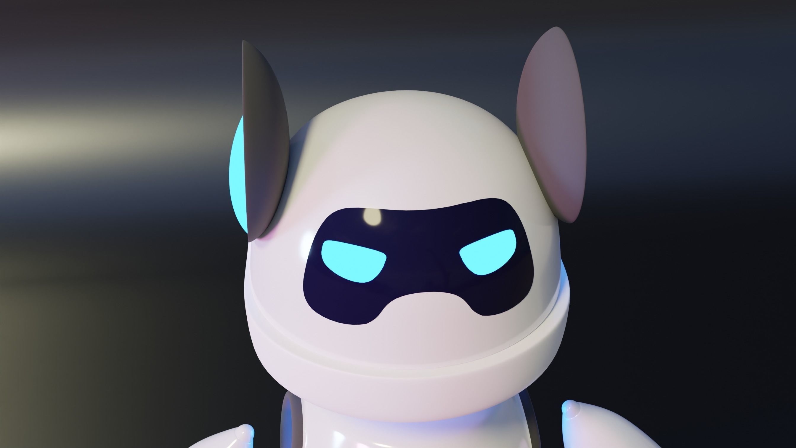 Low Poly Robot 3D Model humanoid 3D model_3