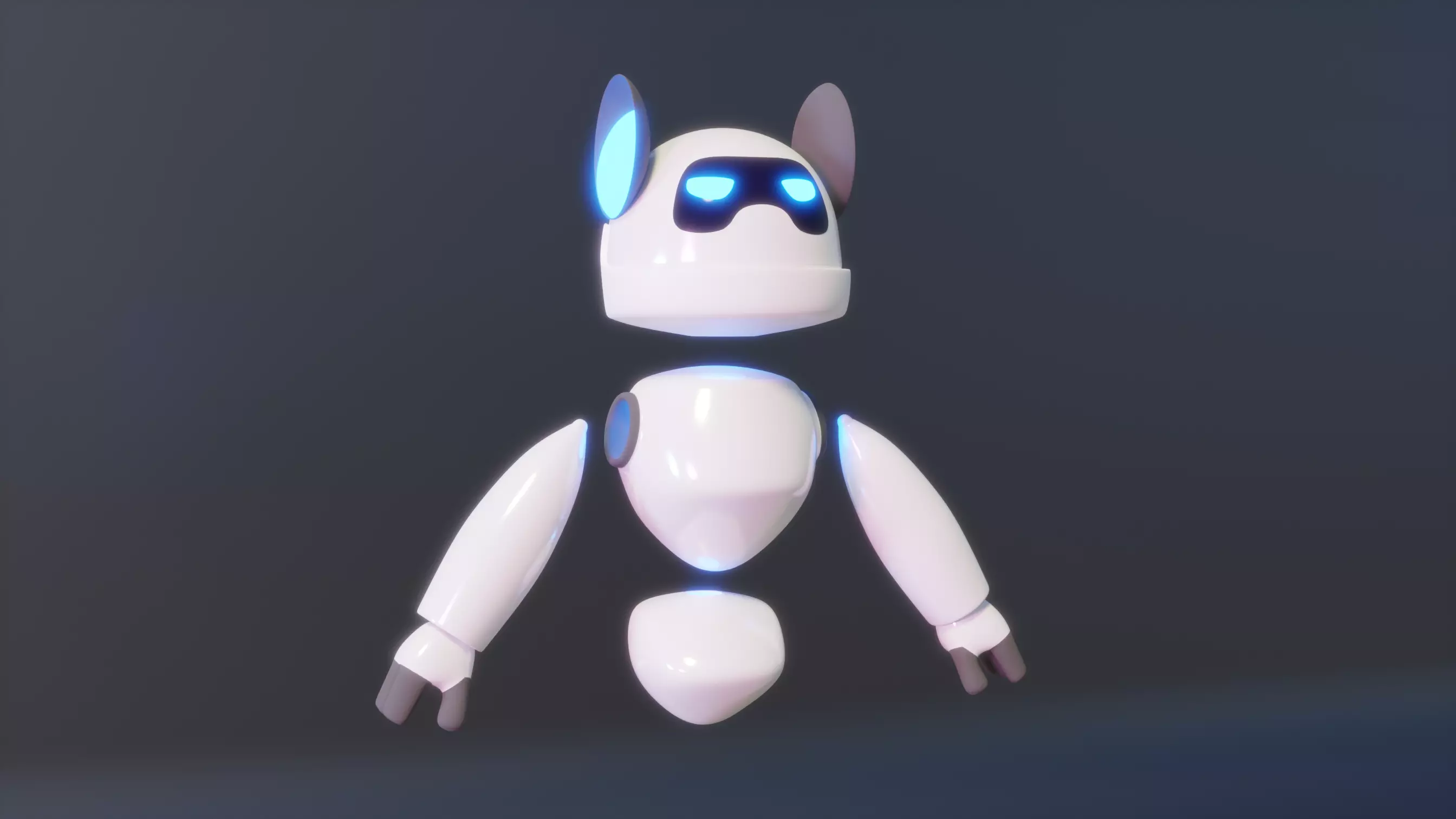 Low Poly Robot 3D Model humanoid 3D model_0