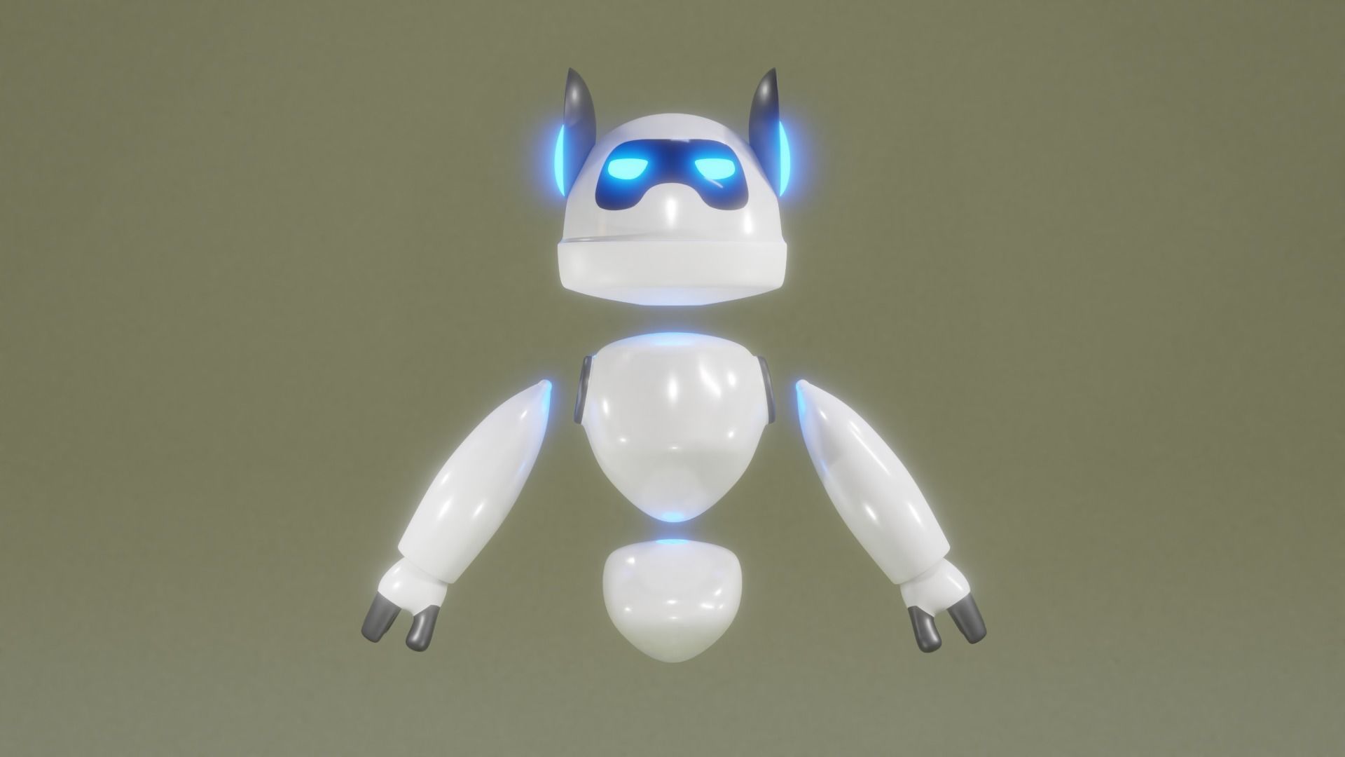 Low Poly Robot 3D Model humanoid 3D model_4