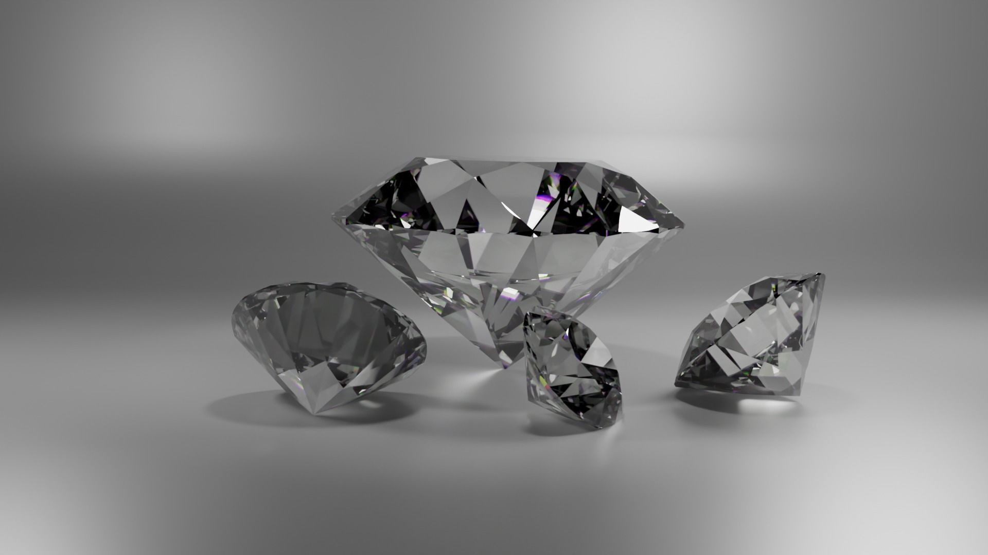 Diamond group of diamonds 3D model_1