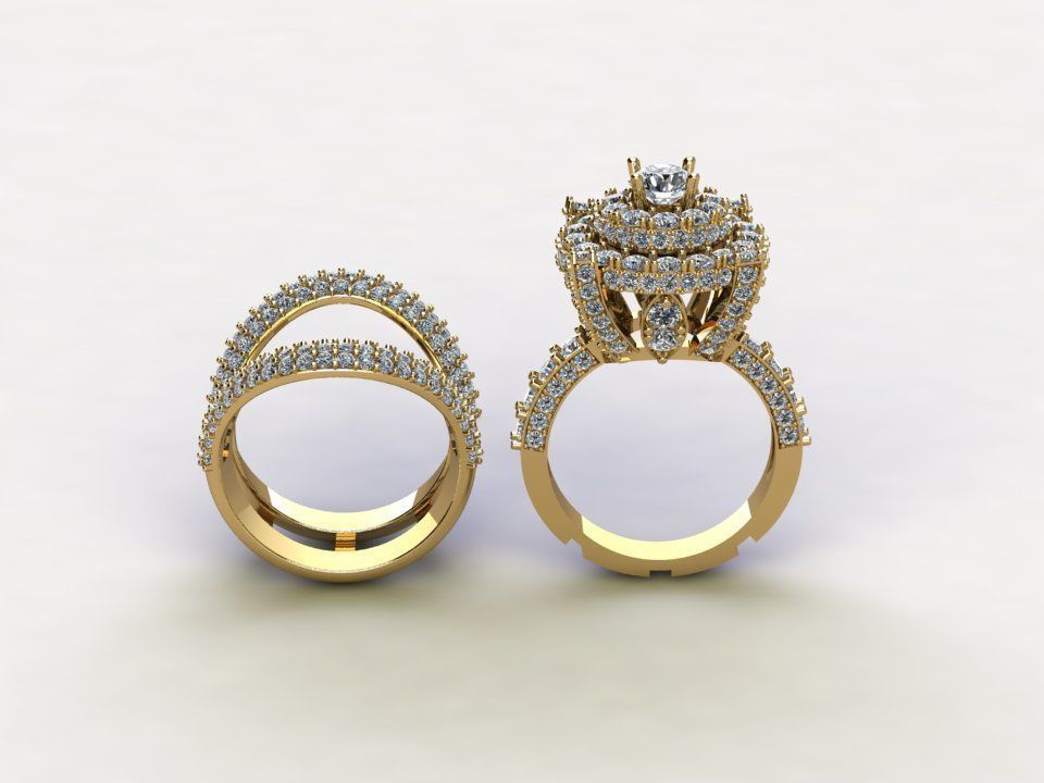 2 kind of women ring popular in Asia R15 3D model_7