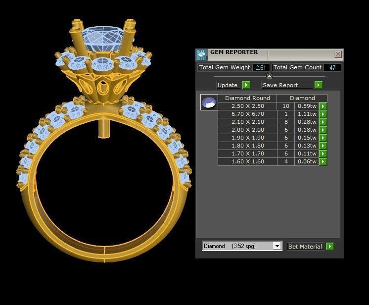 Women ring popular in Asia with 3dm cad file R103 3D model_2