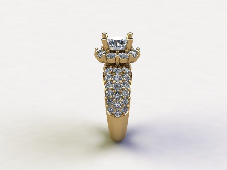 Woman ring diamond popular 2020 R102 3D model_5