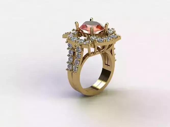 women ring with natural gem R10