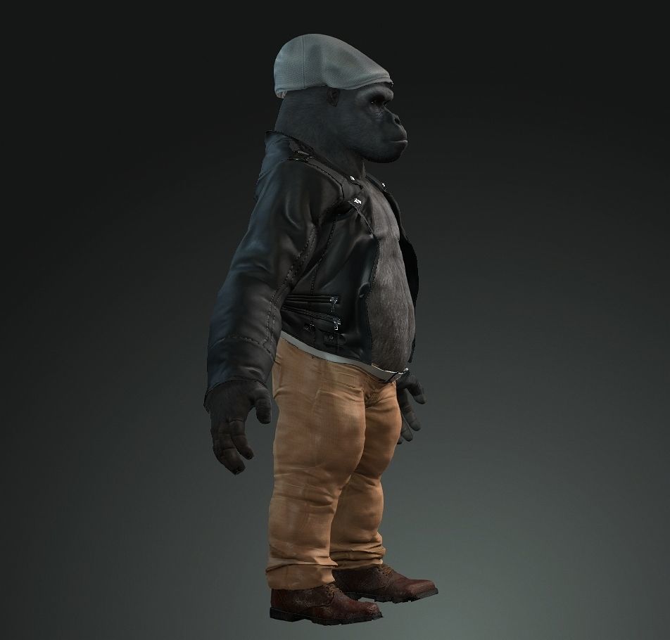 3d Strong Horror Gorilla Animal Model with Textures  3D model_5