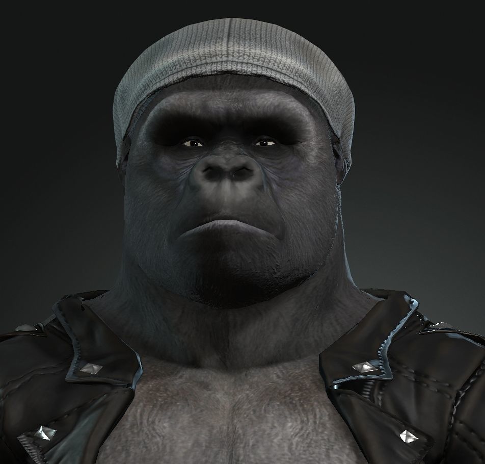 3d Strong Horror Gorilla Animal Model with Textures  3D model_1