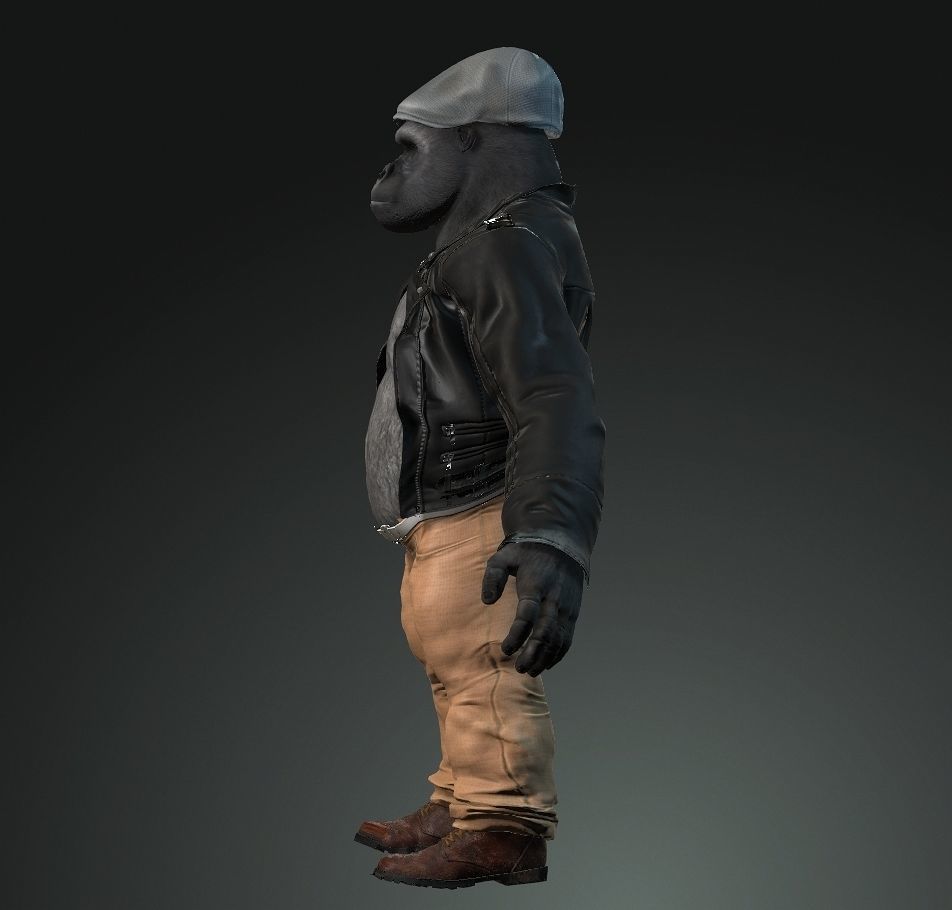 3d Strong Horror Gorilla Animal Model with Textures  3D model_4
